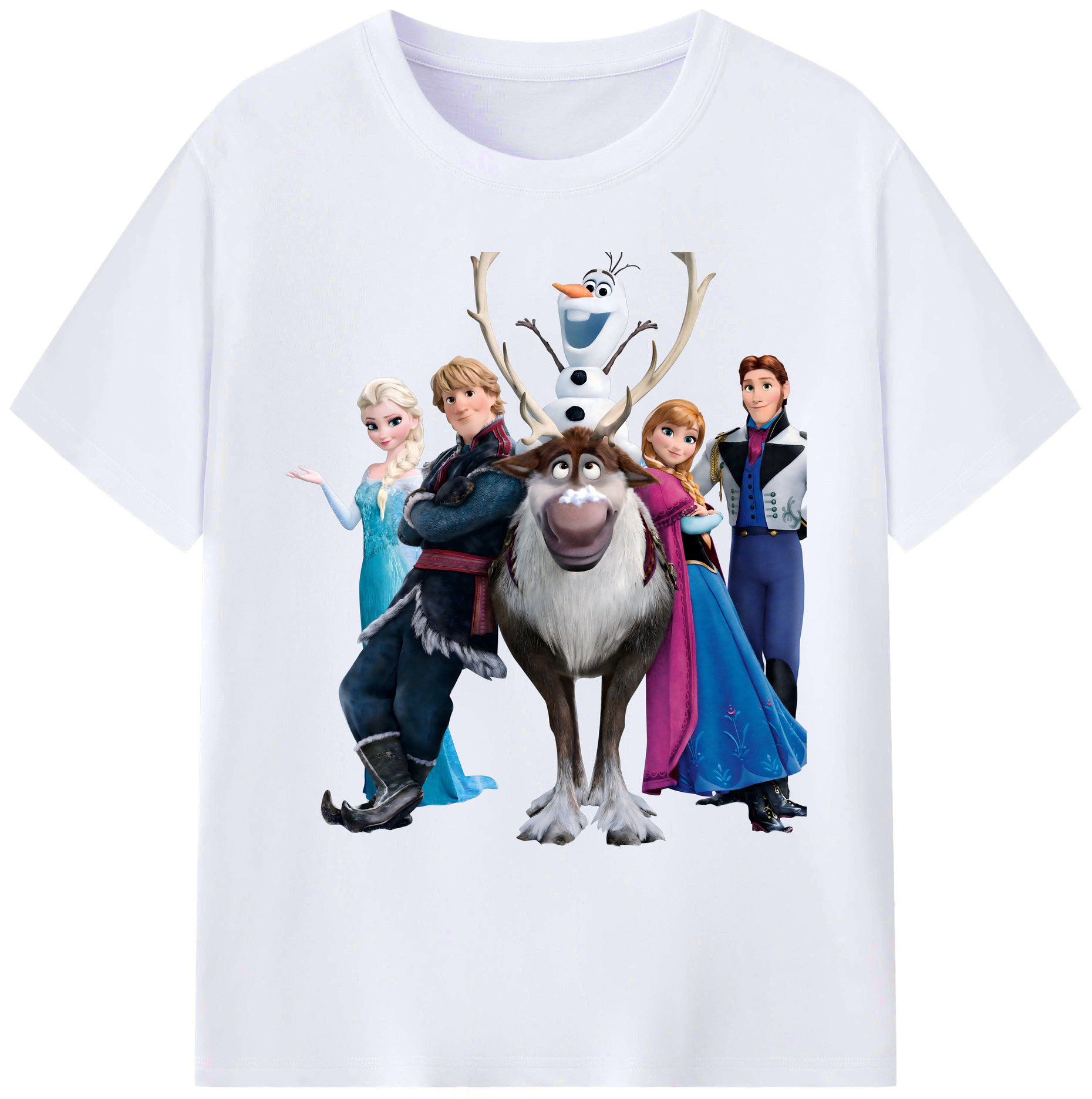 （画像用） アナと雪の女王 アンナ エルサ Frozen Anna Elsa 綿100％ メンズ半袖Tシャツ｜肌触りやわらか＆通気性