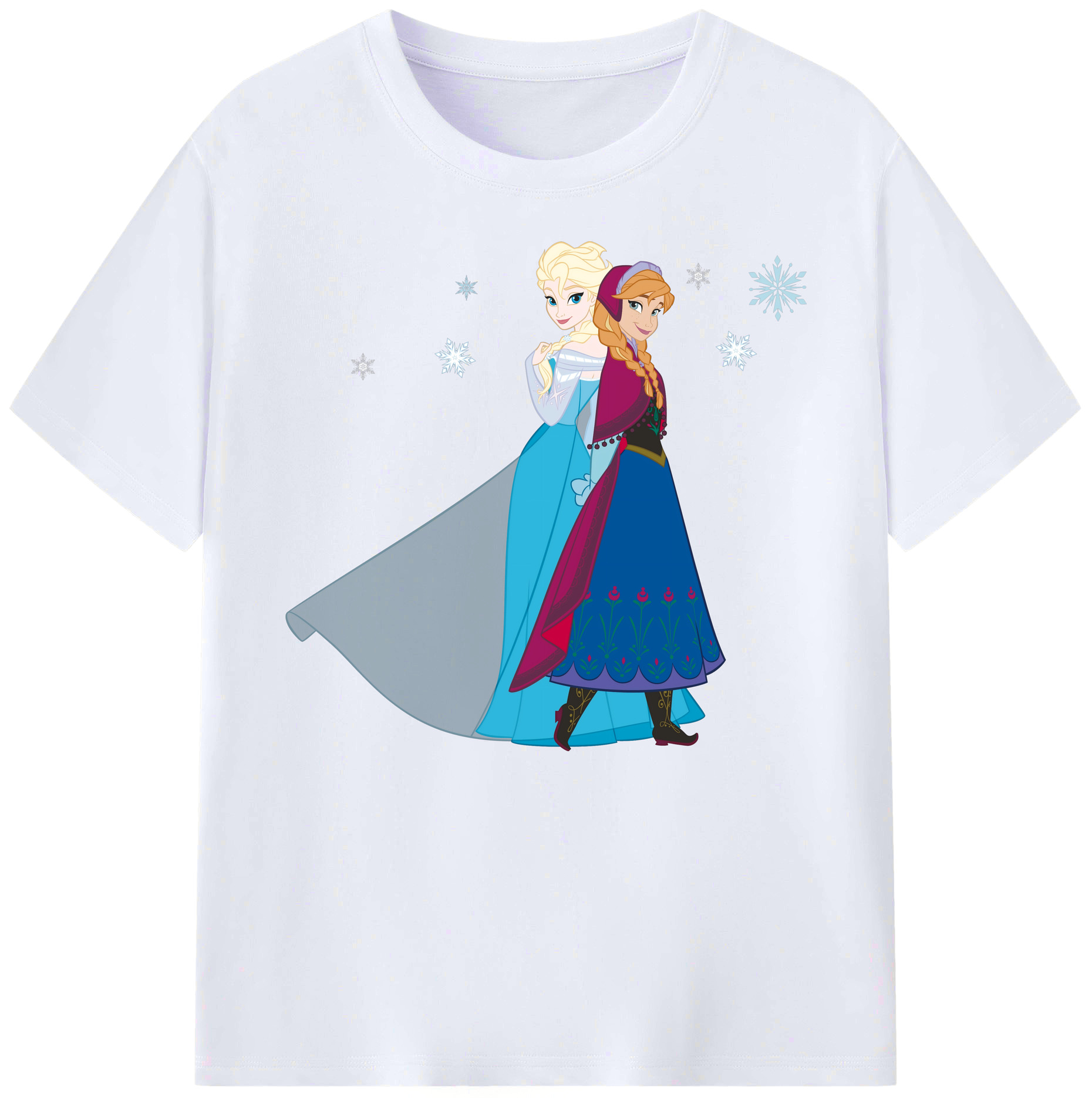 （画像用） アナと雪の女王 アンナ エルサ Frozen Anna Elsa 綿100％ メンズ半袖Tシャツ｜肌触りやわらか＆通気性