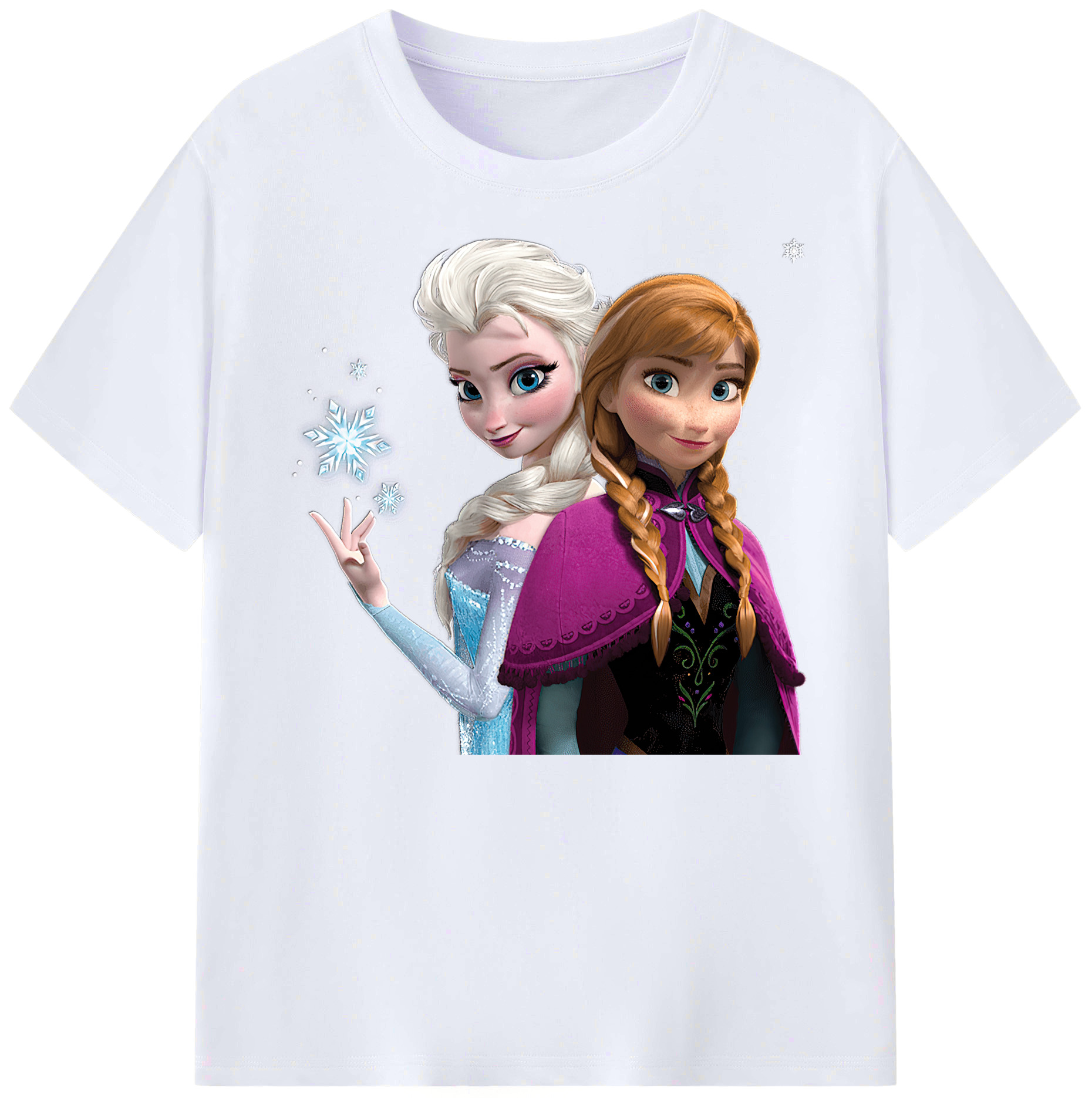 （画像用） アナと雪の女王 アンナ エルサ Frozen Anna Elsa 綿100％ メンズ半袖Tシャツ｜肌触りやわらか＆通気性