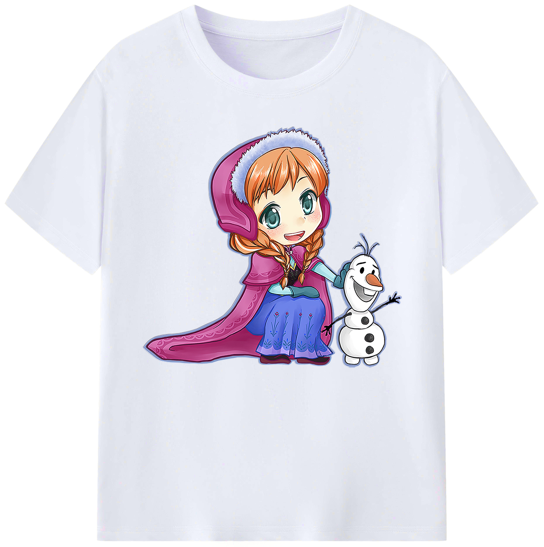 （画像用） アナと雪の女王 アンナ エルサ Frozen Anna Elsa 綿100％ メンズ半袖Tシャツ｜肌触りやわらか＆通気性