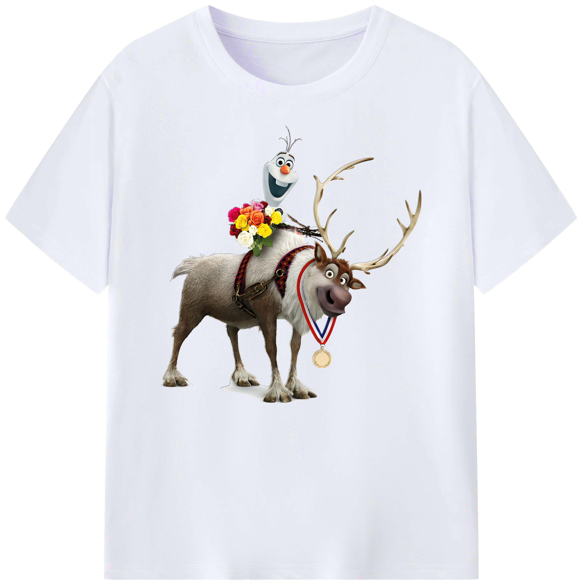 （画像用） アナと雪の女王 アンナ エルサ Frozen Anna Elsa 綿100％ メンズ半袖Tシャツ｜肌触りやわらか＆通気性