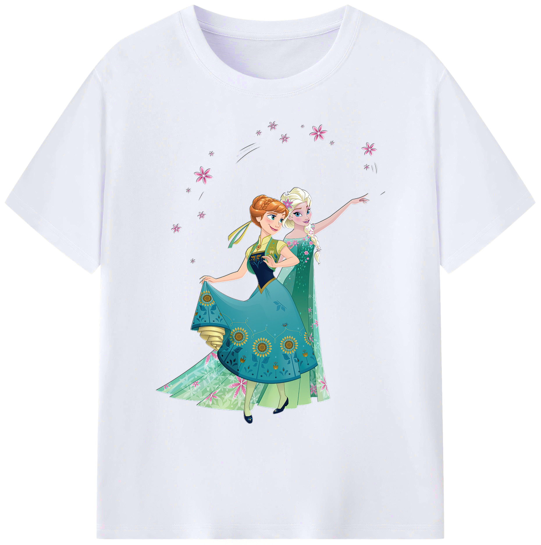 （画像用） アナと雪の女王 アンナ エルサ Frozen Anna Elsa 綿100％ メンズ半袖Tシャツ｜肌触りやわらか＆通気性