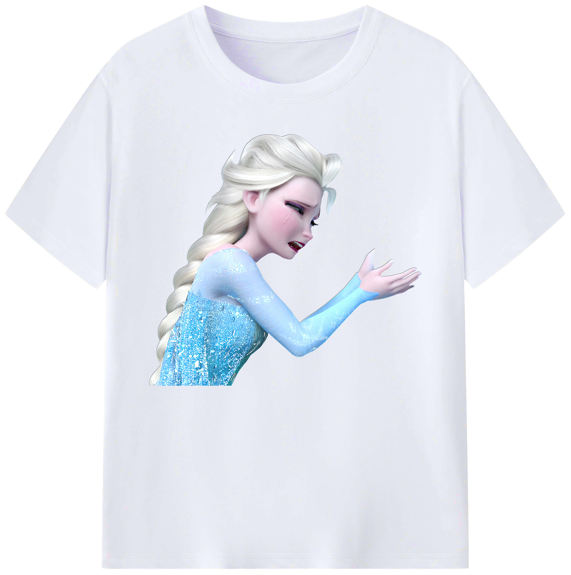 （画像用） アナと雪の女王 アンナ エルサ Frozen Anna Elsa 綿100％ メンズ半袖Tシャツ｜肌触りやわらか＆通気性