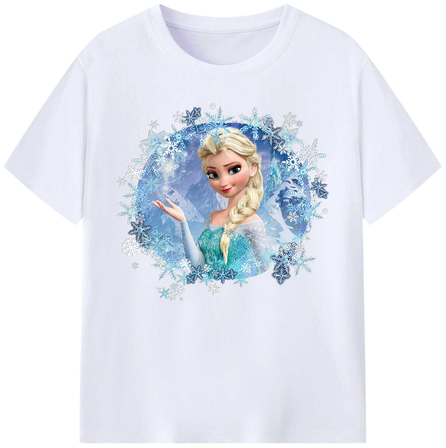 （画像用） アナと雪の女王 アンナ エルサ Frozen Anna Elsa 綿100％ メンズ半袖Tシャツ｜肌触りやわらか＆通気性