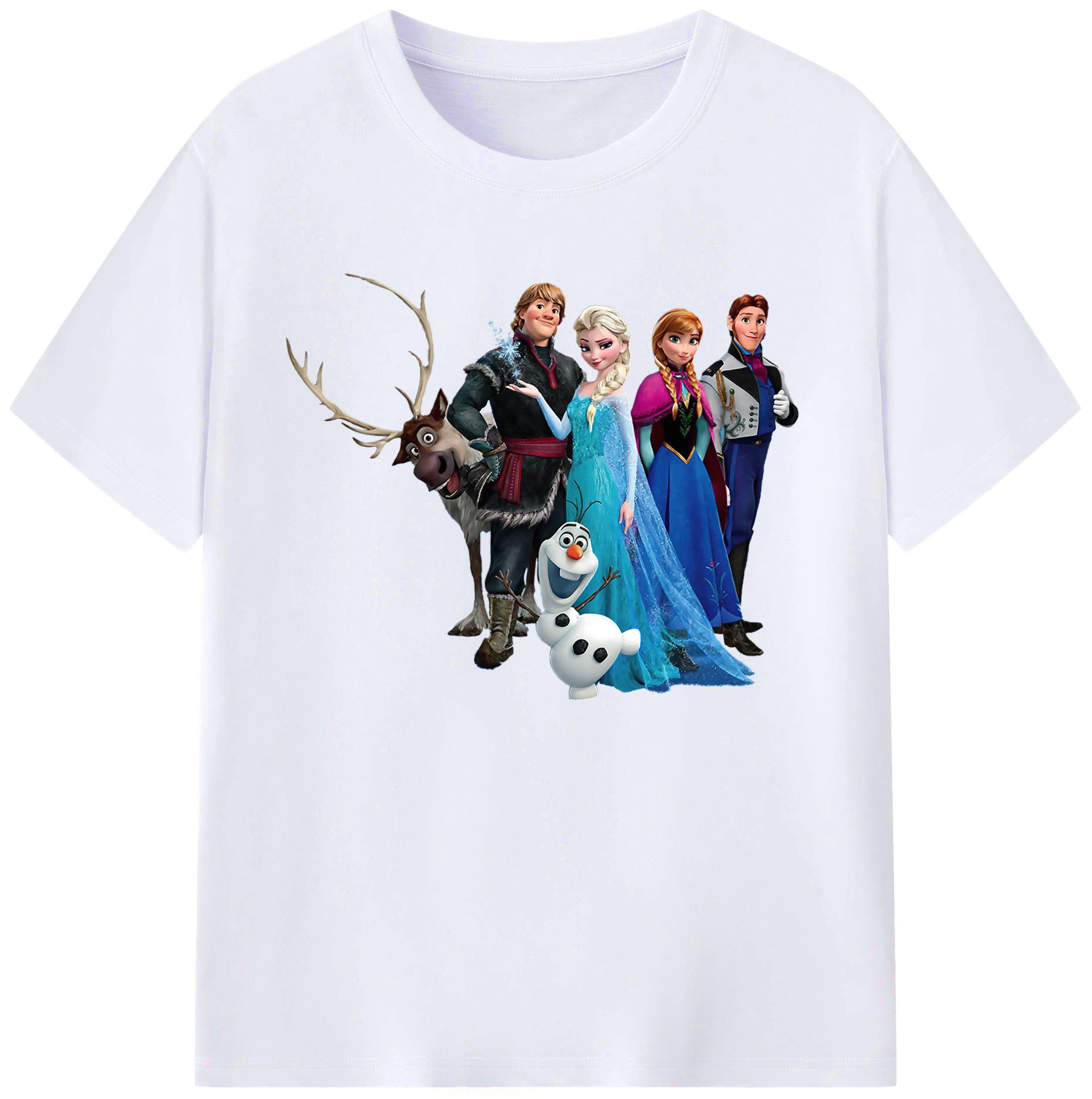 （画像用） アナと雪の女王 アンナ エルサ Frozen Anna Elsa 綿100％ メンズ半袖Tシャツ｜肌触りやわらか＆通気性