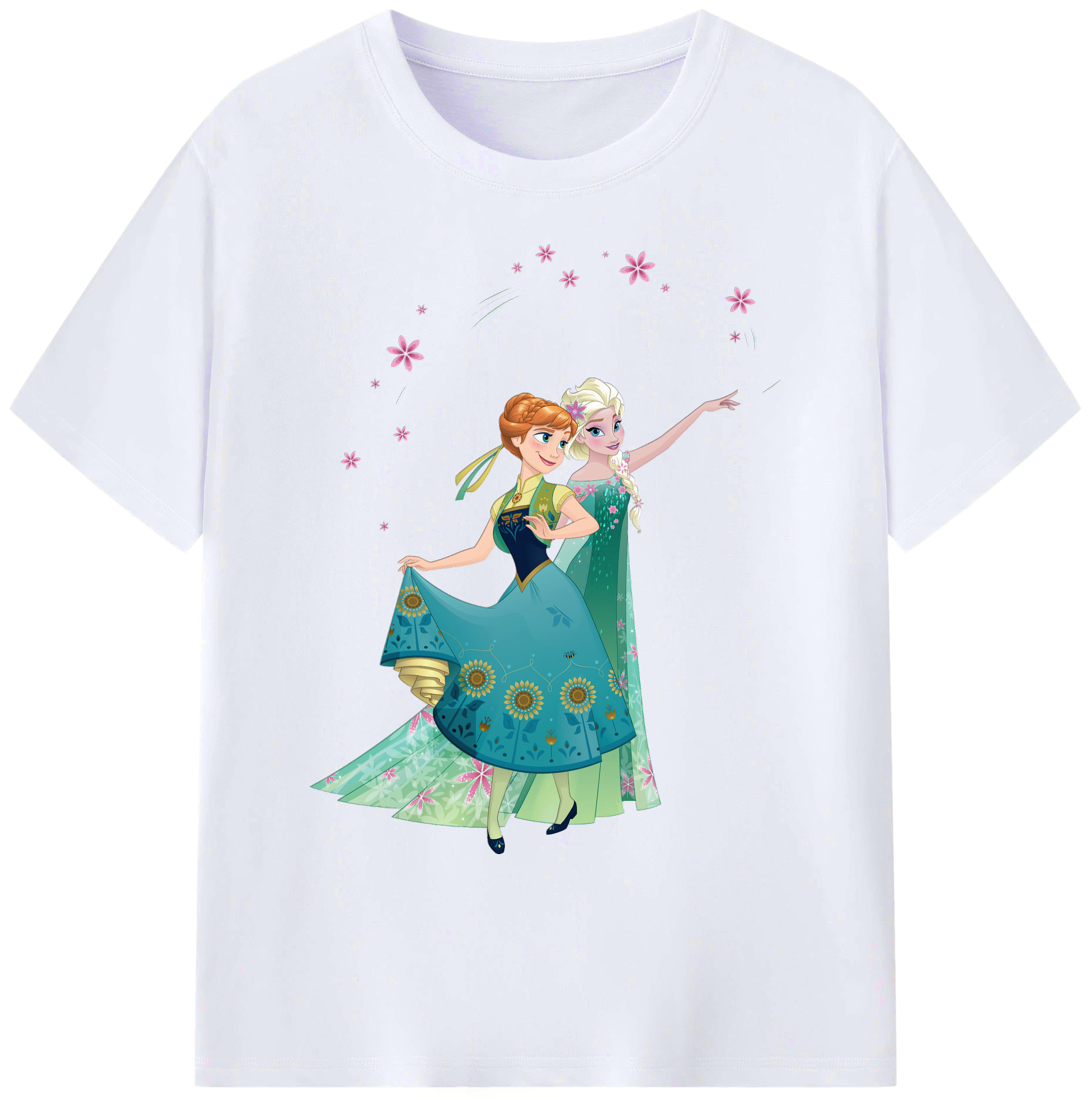 （画像用） アナと雪の女王 アンナ エルサ Frozen Anna Elsa 綿100％ メンズ半袖Tシャツ｜肌触りやわらか＆通気性