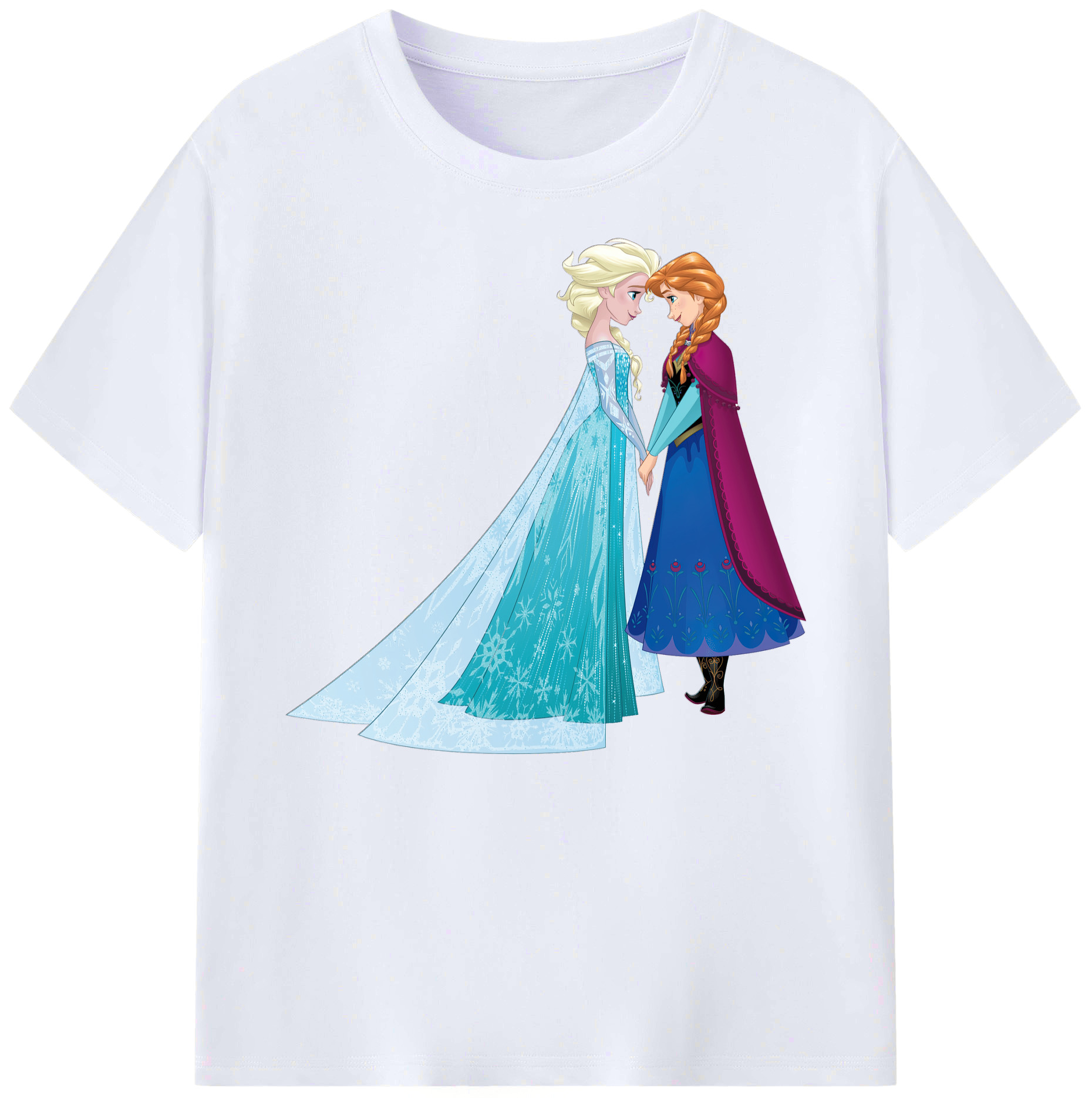 （画像用） アナと雪の女王 アンナ エルサ Frozen Anna Elsa 綿100％ メンズ半袖Tシャツ｜肌触りやわらか＆通気性