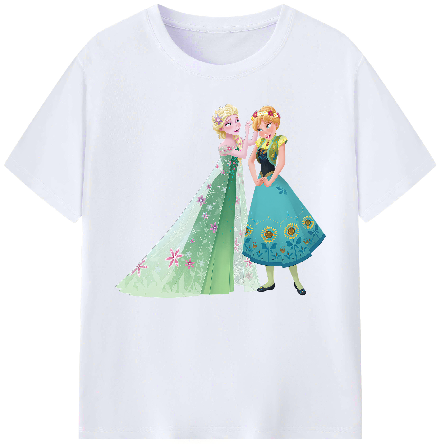 （画像用） アナと雪の女王 アンナ エルサ Frozen Anna Elsa 綿100％ メンズ半袖Tシャツ｜肌触りやわらか＆通気性