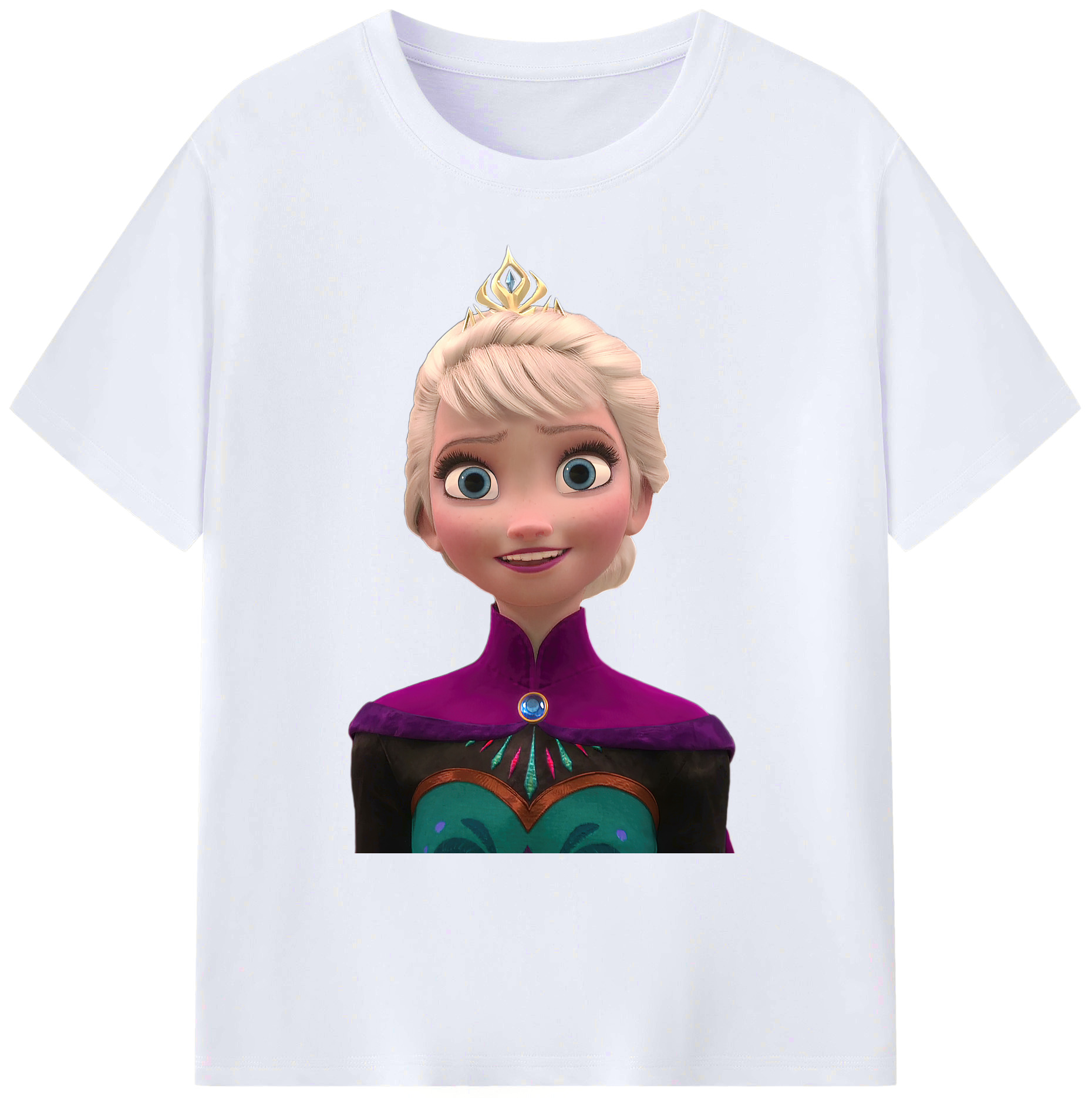 （画像用） アナと雪の女王 アンナ エルサ Frozen Anna Elsa 綿100％ メンズ半袖Tシャツ｜肌触りやわらか＆通気性