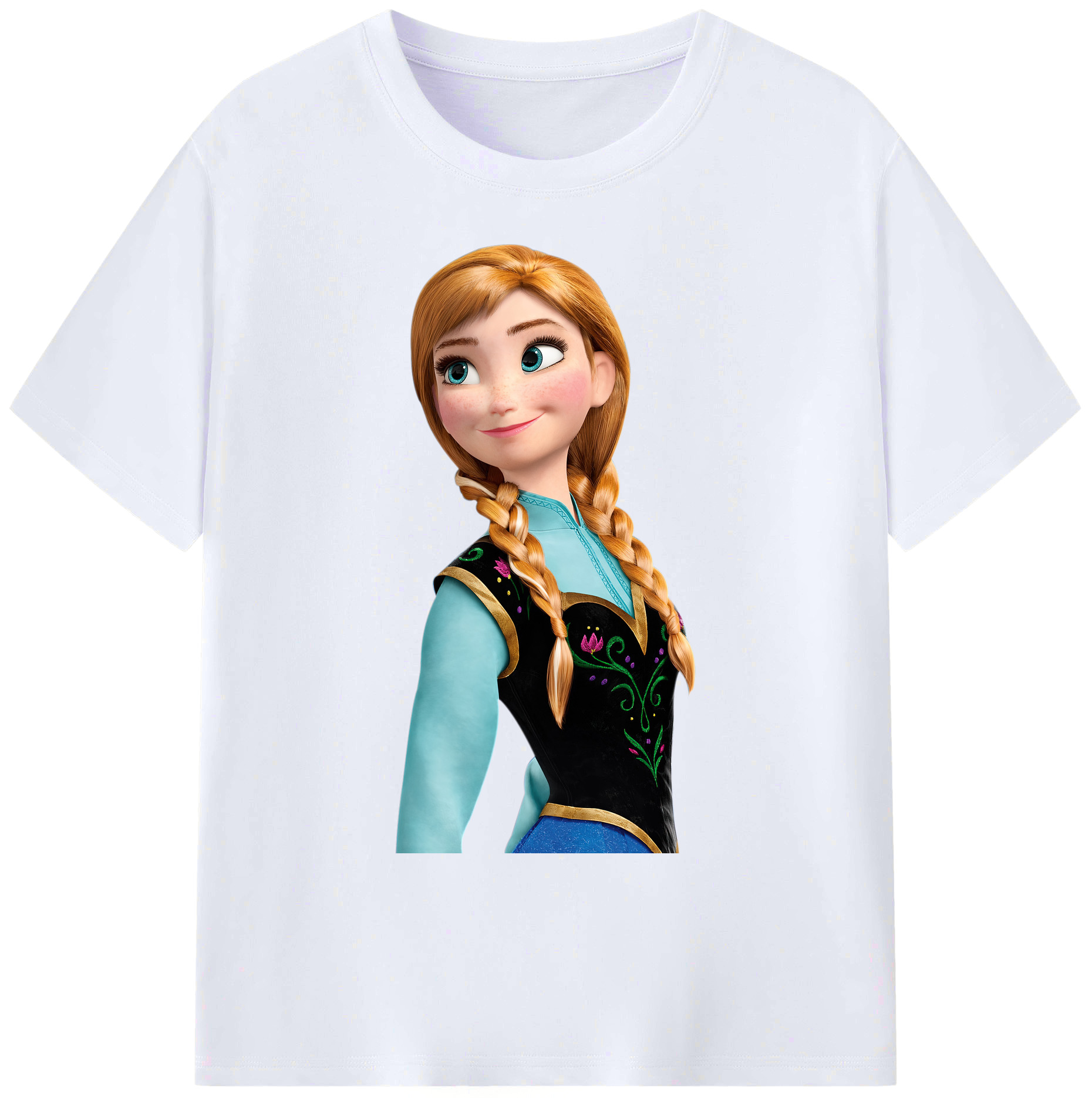 （画像用） アナと雪の女王 アンナ エルサ Frozen Anna Elsa 綿100％ メンズ半袖Tシャツ｜肌触りやわらか＆通気性