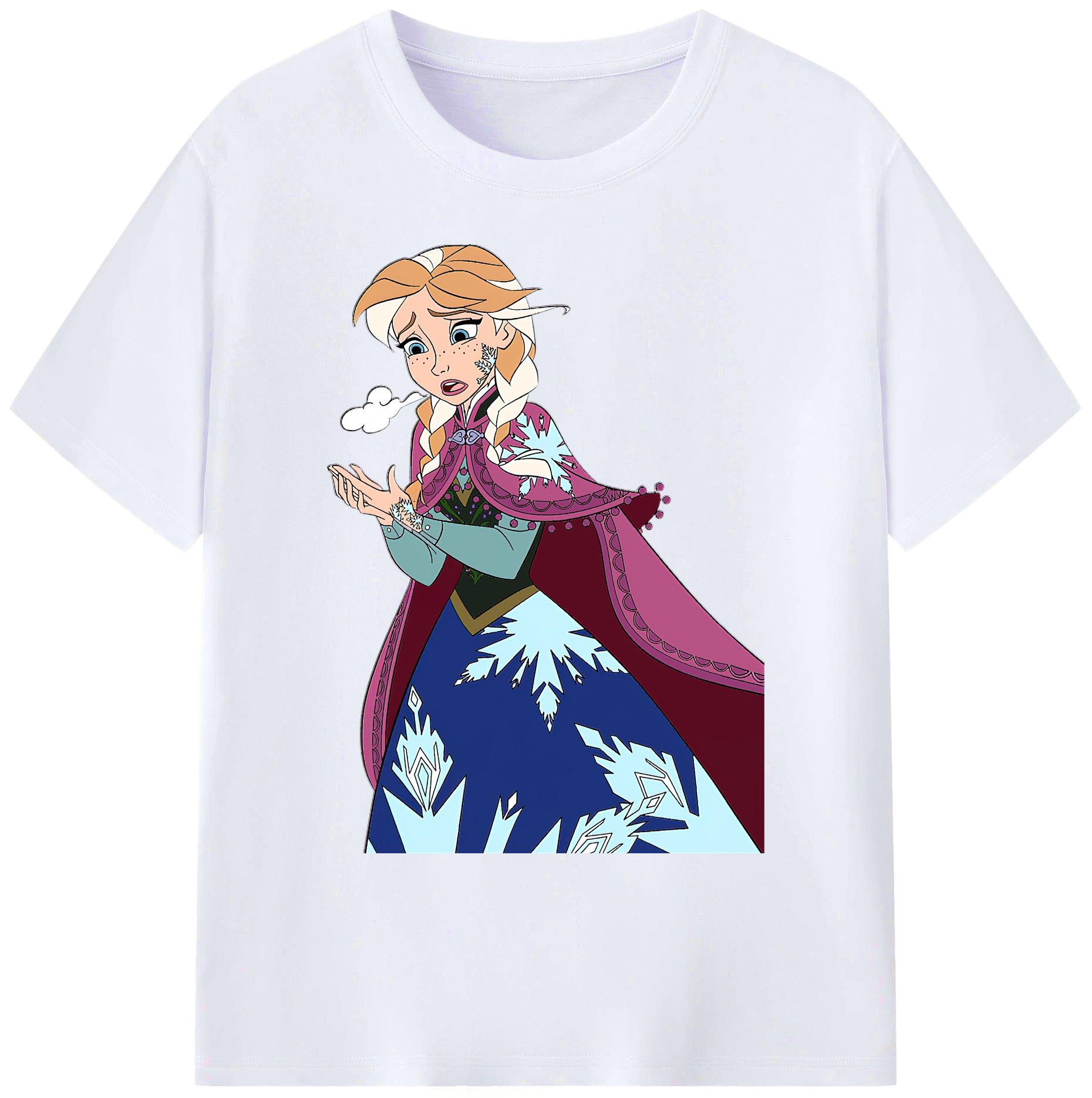 （画像用） アナと雪の女王 アンナ エルサ Frozen Anna Elsa 綿100％ メンズ半袖Tシャツ｜肌触りやわらか＆通気性