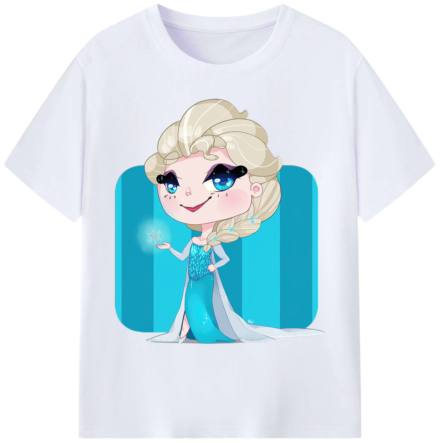 （画像用） アナと雪の女王 アンナ エルサ Frozen Anna Elsa 綿100％ メンズ半袖Tシャツ｜肌触りやわらか＆通気性