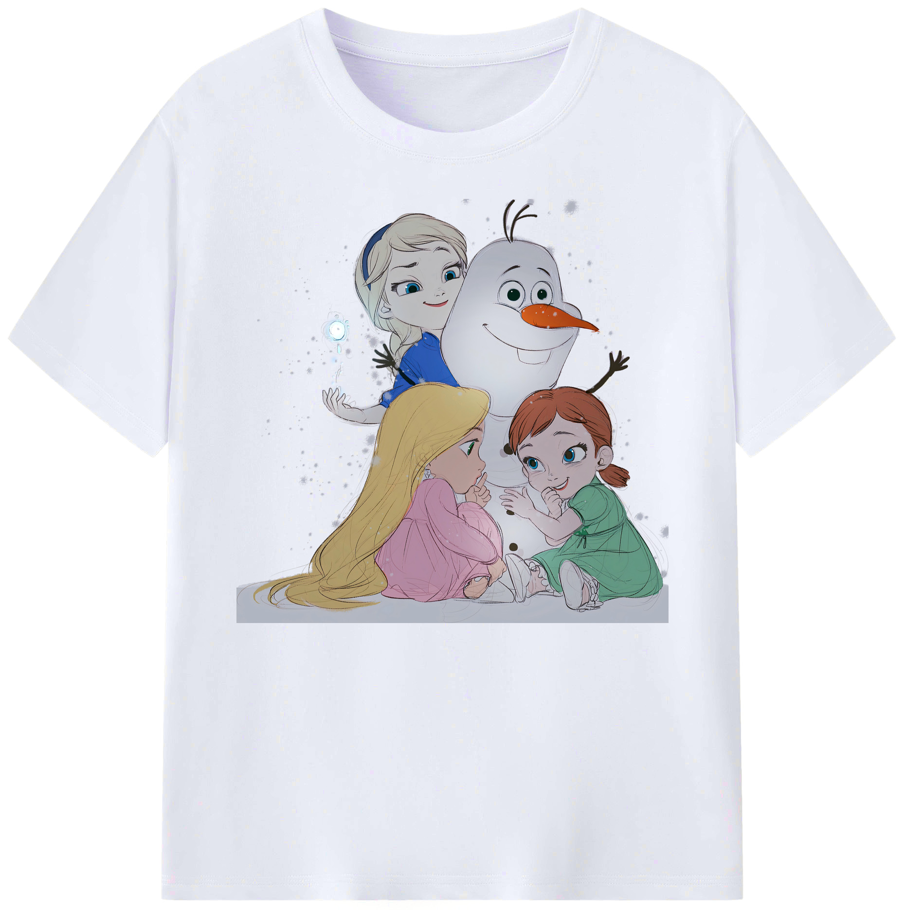 （画像用） アナと雪の女王 アンナ エルサ Frozen Anna Elsa 綿100％ メンズ半袖Tシャツ｜肌触りやわらか＆通気性