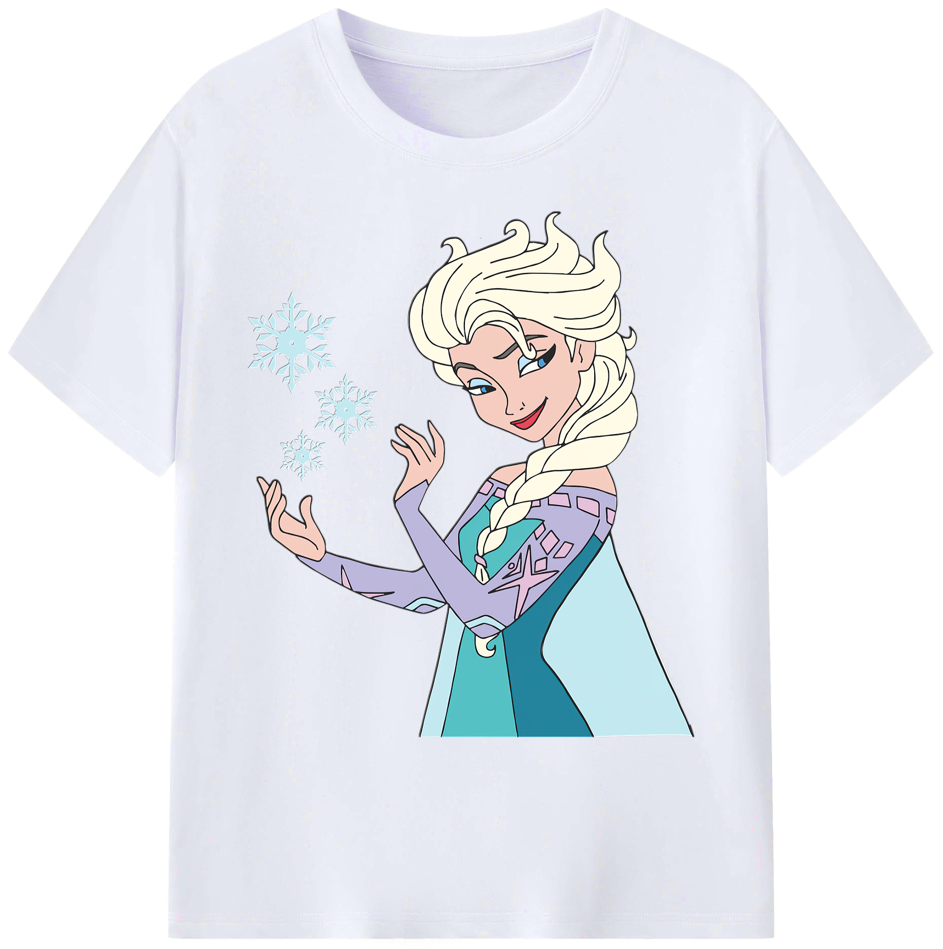 （画像用） アナと雪の女王 アンナ エルサ Frozen Anna Elsa 綿100％ メンズ半袖Tシャツ｜肌触りやわらか＆通気性