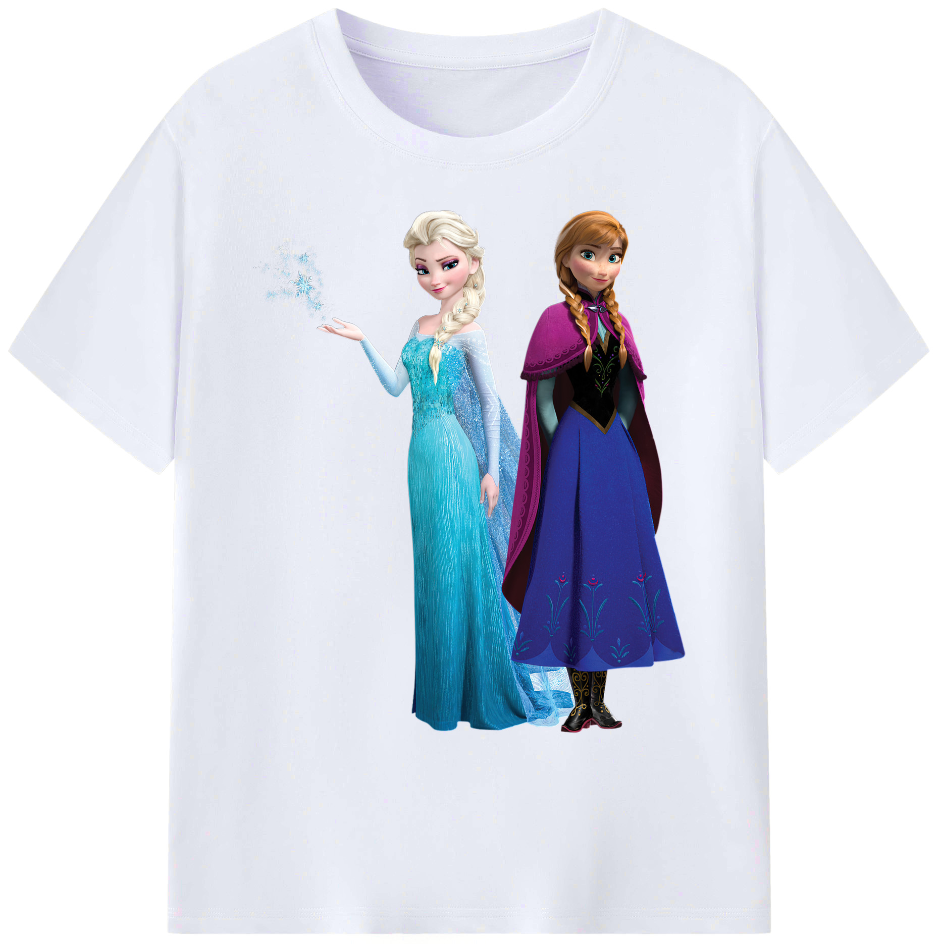 （画像用） アナと雪の女王 アンナ エルサ Frozen Anna Elsa 綿100％ メンズ半袖Tシャツ｜肌触りやわらか＆通気性