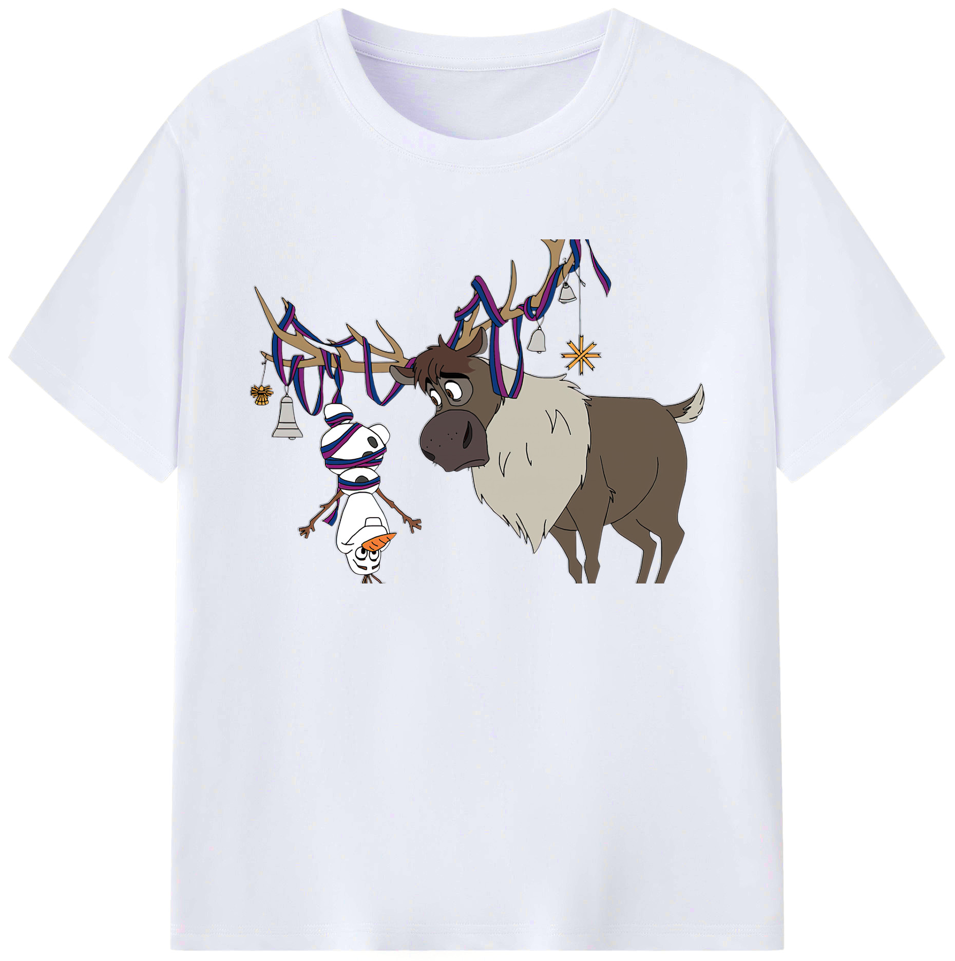 （画像用） アナと雪の女王 アンナ エルサ Frozen Anna Elsa 綿100％ メンズ半袖Tシャツ｜肌触りやわらか＆通気性