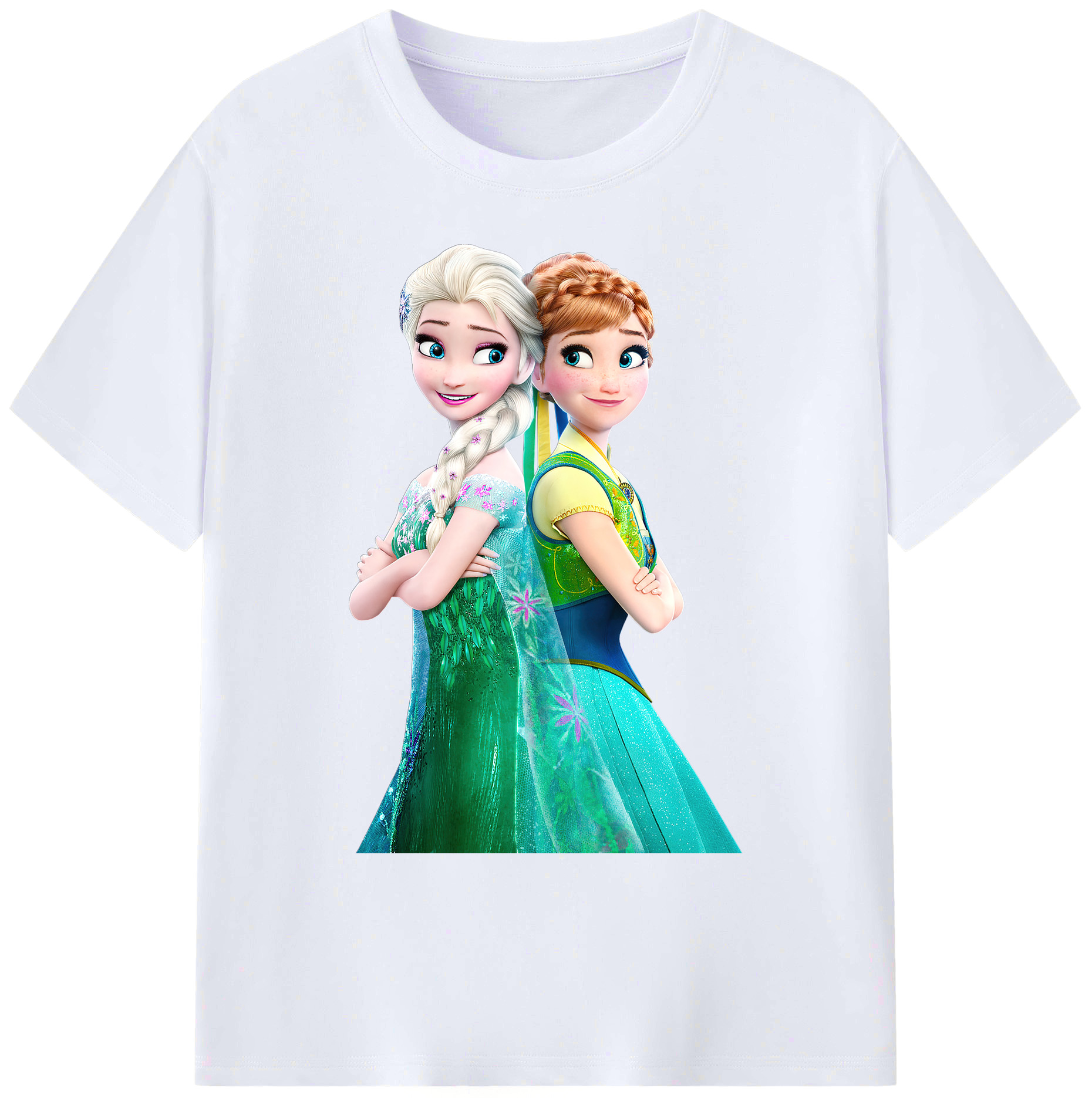 （画像用） アナと雪の女王 アンナ エルサ Frozen Anna Elsa 綿100％ メンズ半袖Tシャツ｜肌触りやわらか＆通気性