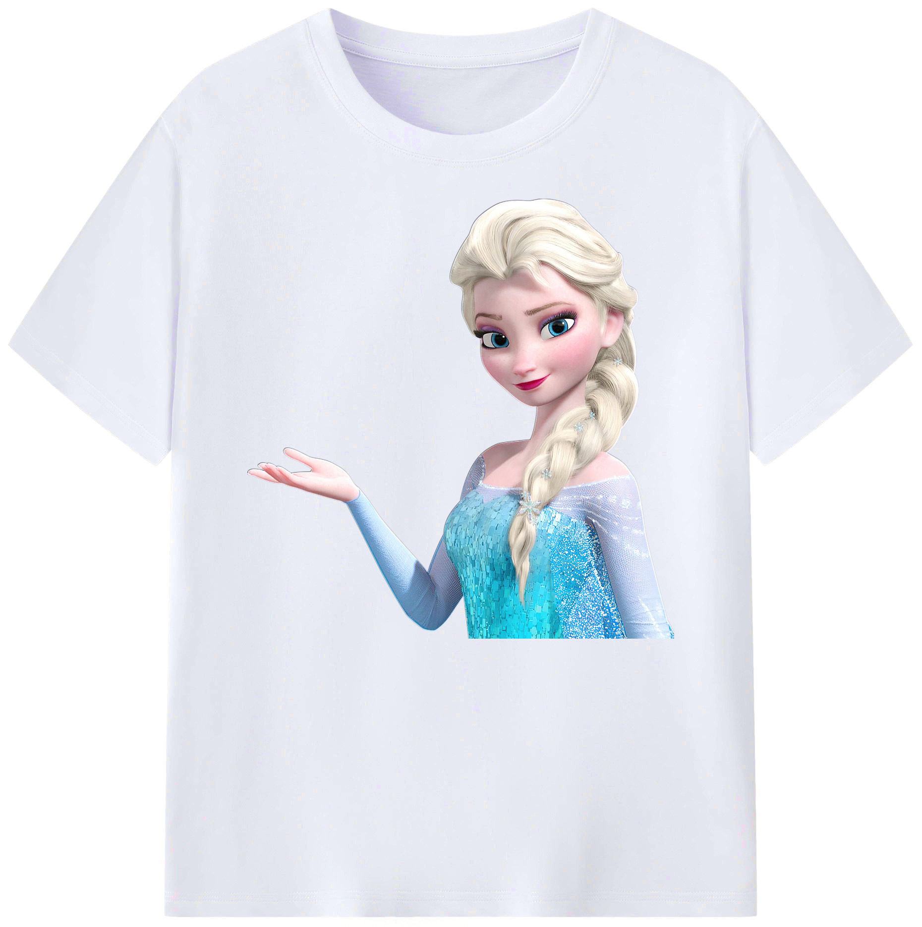 （画像用） アナと雪の女王 アンナ エルサ Frozen Anna Elsa 綿100％ メンズ半袖Tシャツ｜肌触りやわらか＆通気性