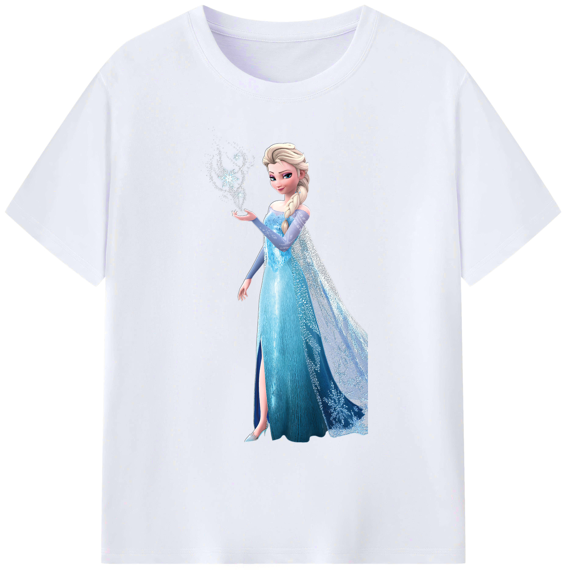 （画像用） アナと雪の女王 アンナ エルサ Frozen Anna Elsa 綿100％ メンズ半袖Tシャツ｜肌触りやわらか＆通気性
