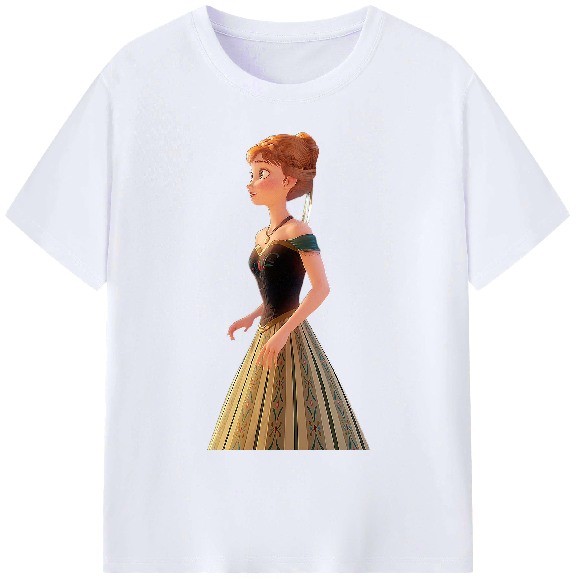 （画像用） アナと雪の女王 アンナ エルサ Frozen Anna Elsa 綿100％ メンズ半袖Tシャツ｜肌触りやわらか＆通気性