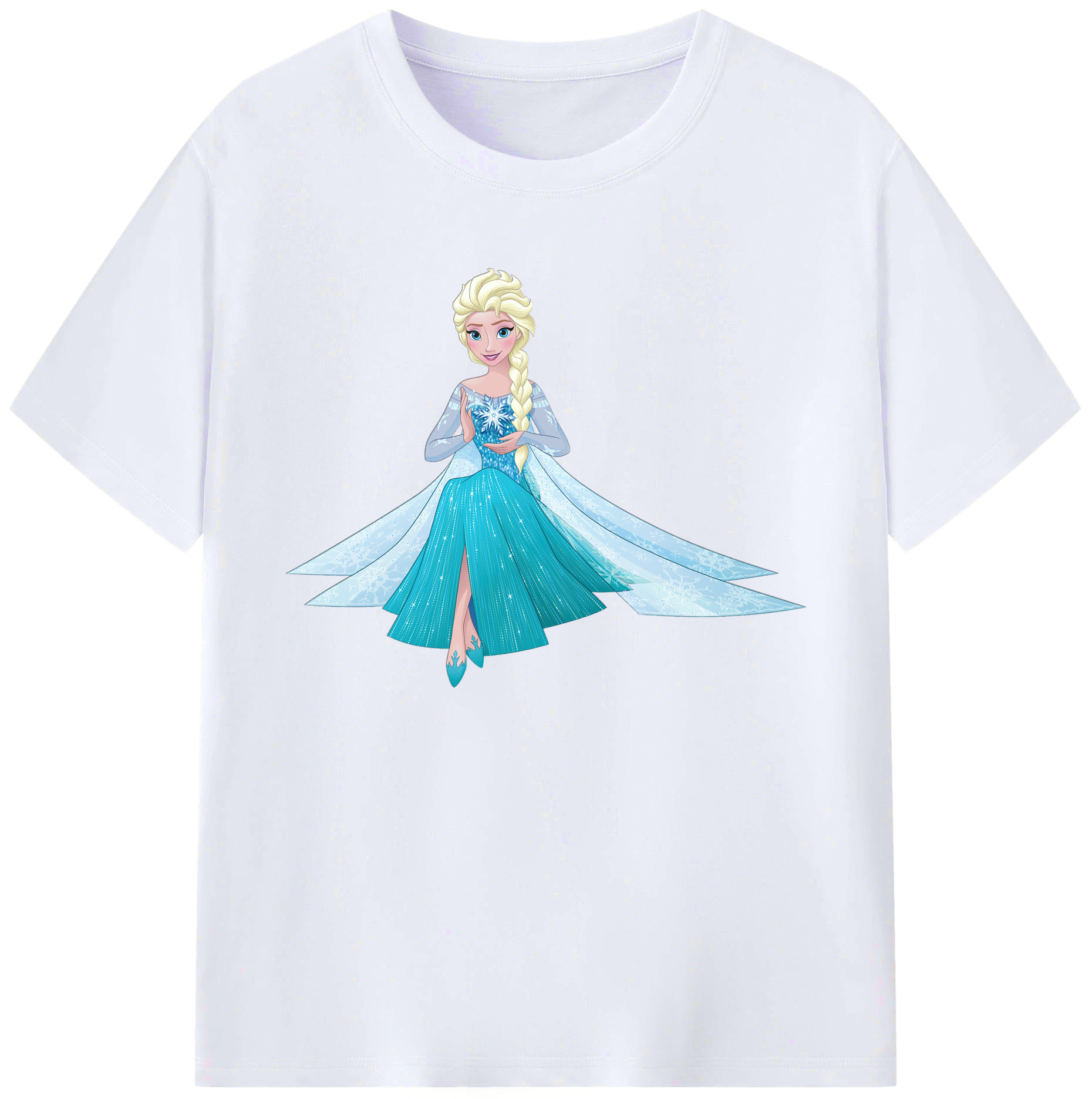 （画像用） アナと雪の女王 アンナ エルサ Frozen Anna Elsa 綿100％ メンズ半袖Tシャツ｜肌触りやわらか＆通気性