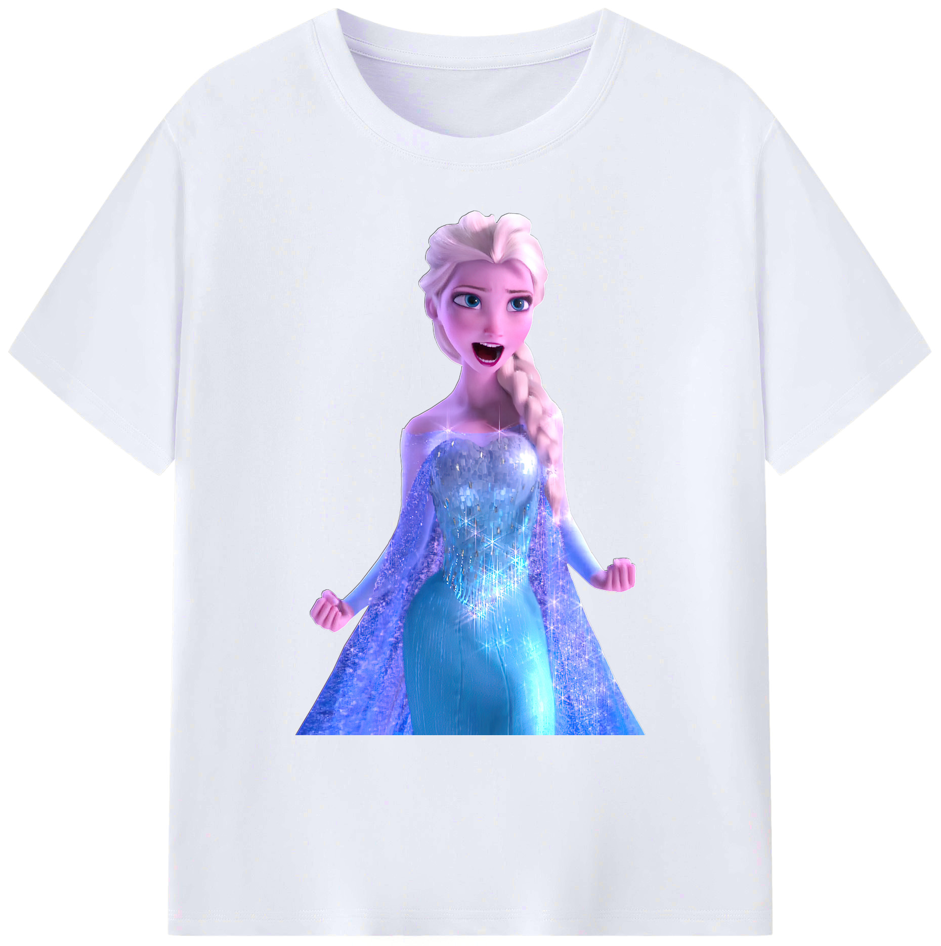 （画像用） アナと雪の女王 アンナ エルサ Frozen Anna Elsa 綿100％ メンズ半袖Tシャツ｜肌触りやわらか＆通気性