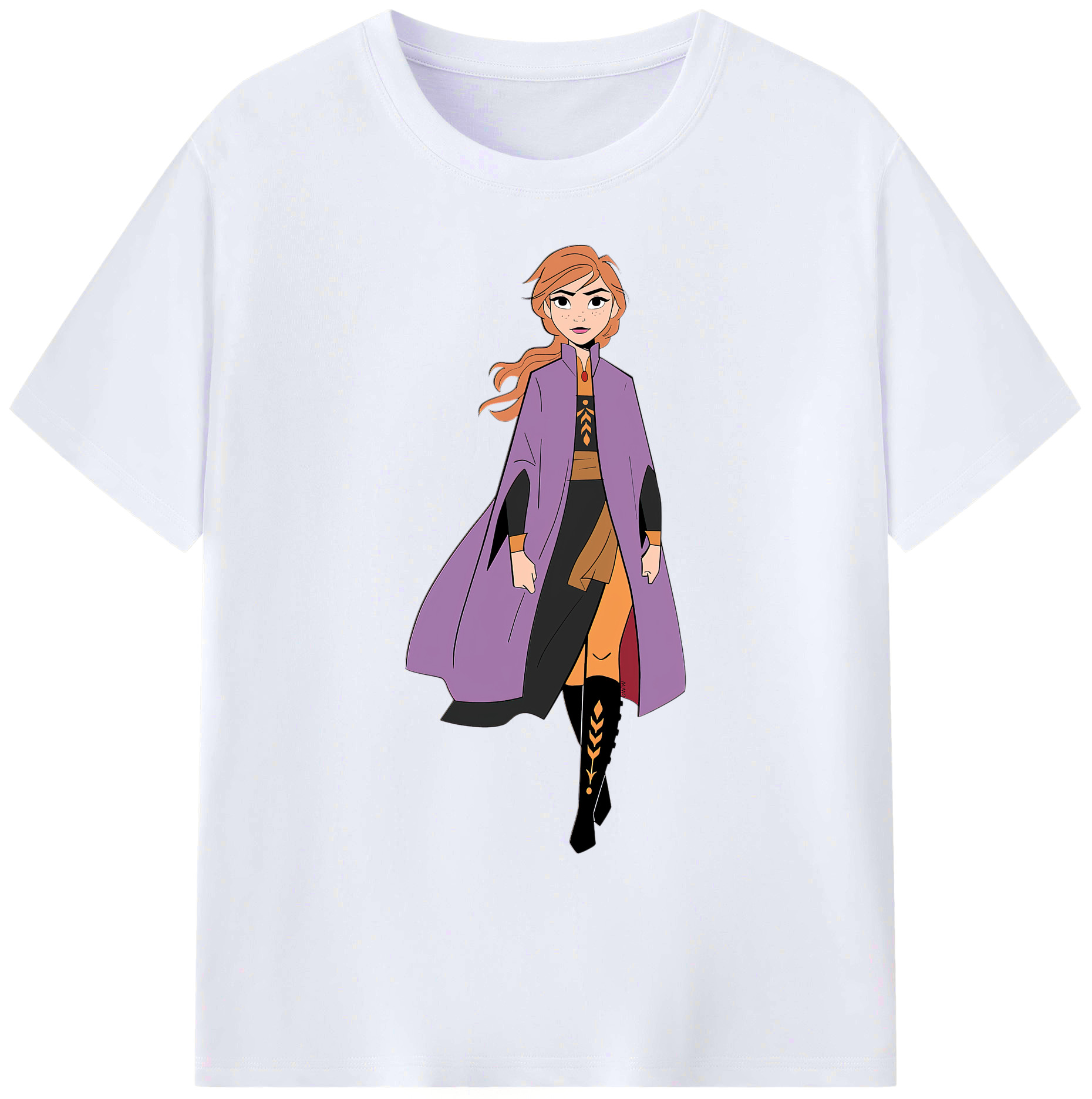 （画像用） アナと雪の女王 アンナ エルサ Frozen Anna Elsa 綿100％ メンズ半袖Tシャツ｜肌触りやわらか＆通気性