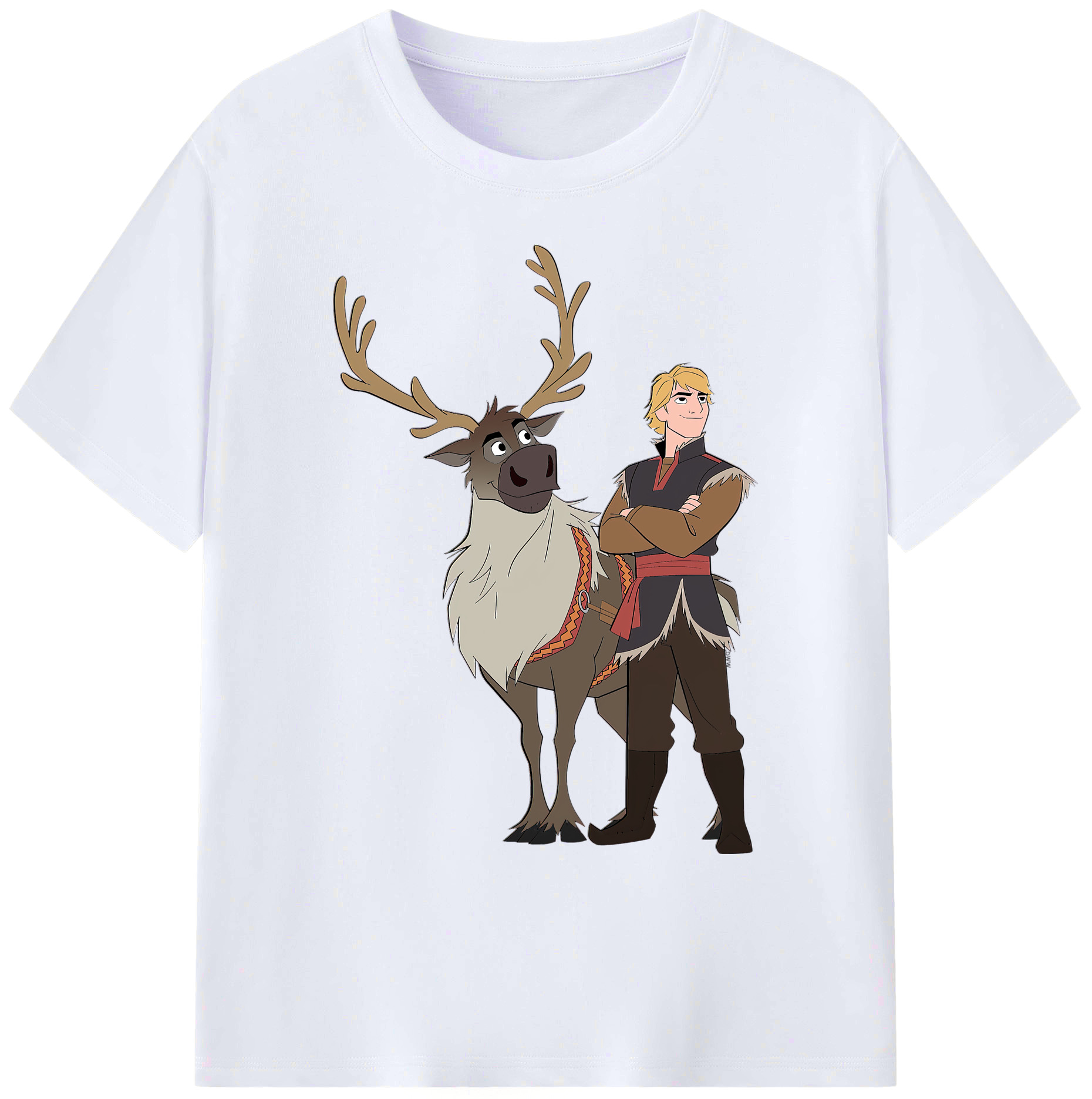 （画像用） アナと雪の女王 アンナ エルサ Frozen Anna Elsa 綿100％ メンズ半袖Tシャツ｜肌触りやわらか＆通気性