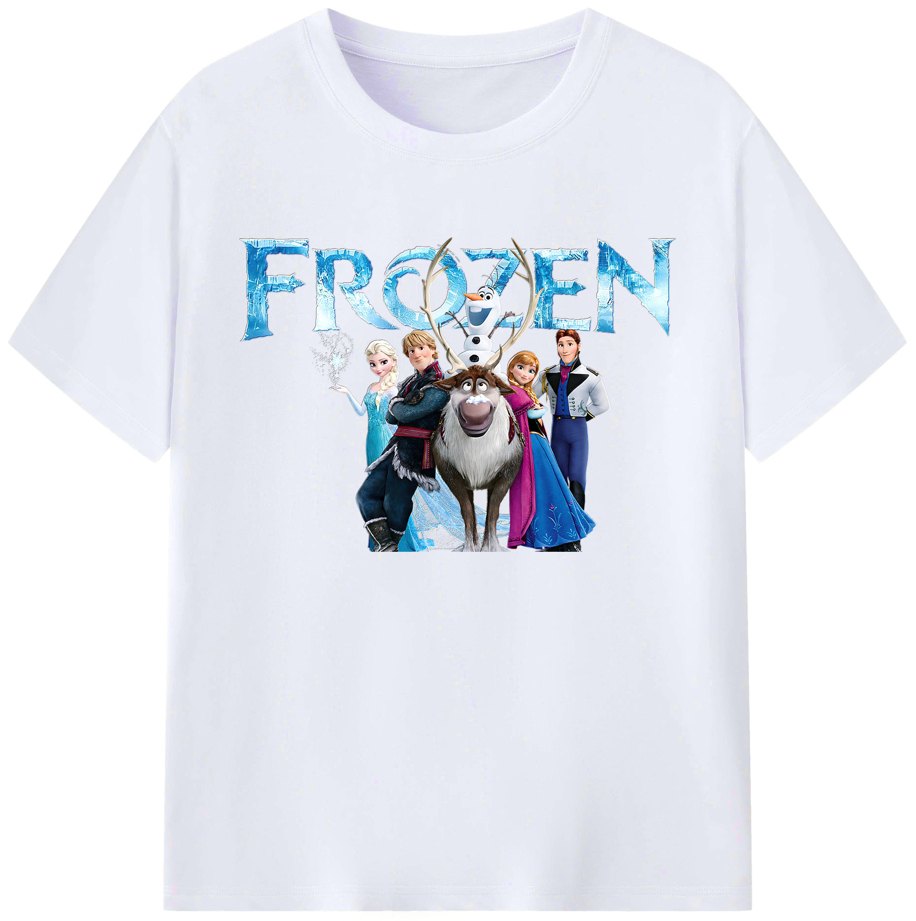 （画像用） アナと雪の女王 アンナ エルサ Frozen Anna Elsa 綿100％ メンズ半袖Tシャツ｜肌触りやわらか＆通気性