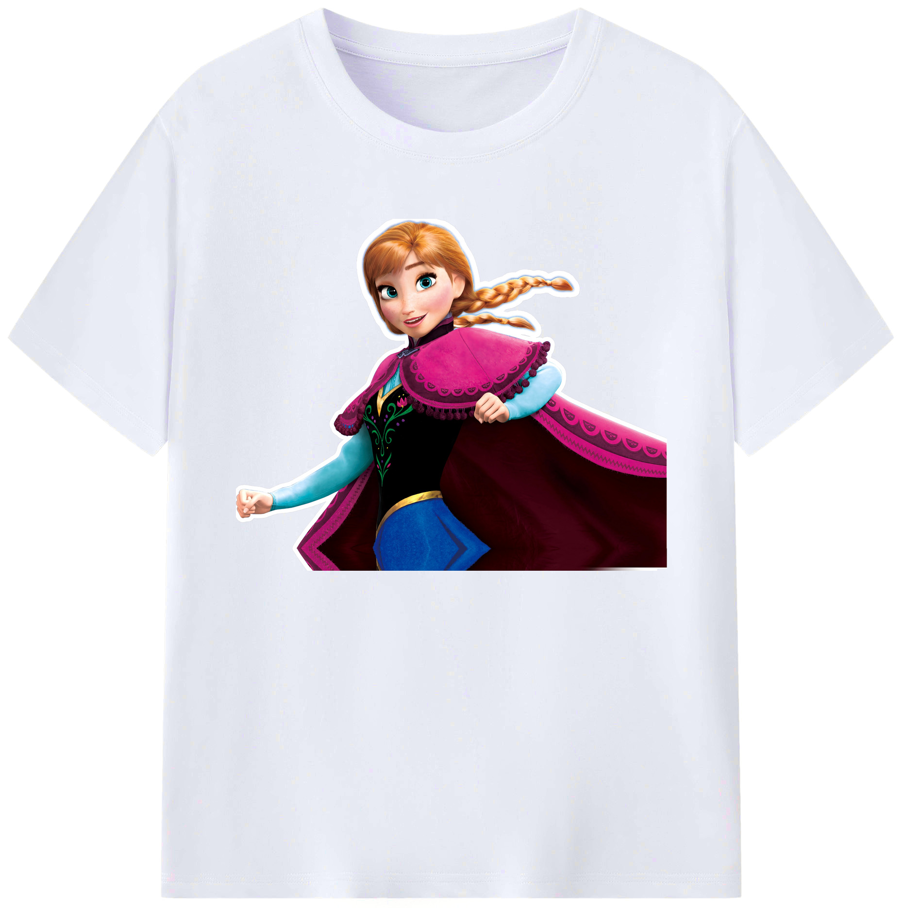 （画像用） アナと雪の女王 アンナ エルサ Frozen Anna Elsa 綿100％ メンズ半袖Tシャツ｜肌触りやわらか＆通気性