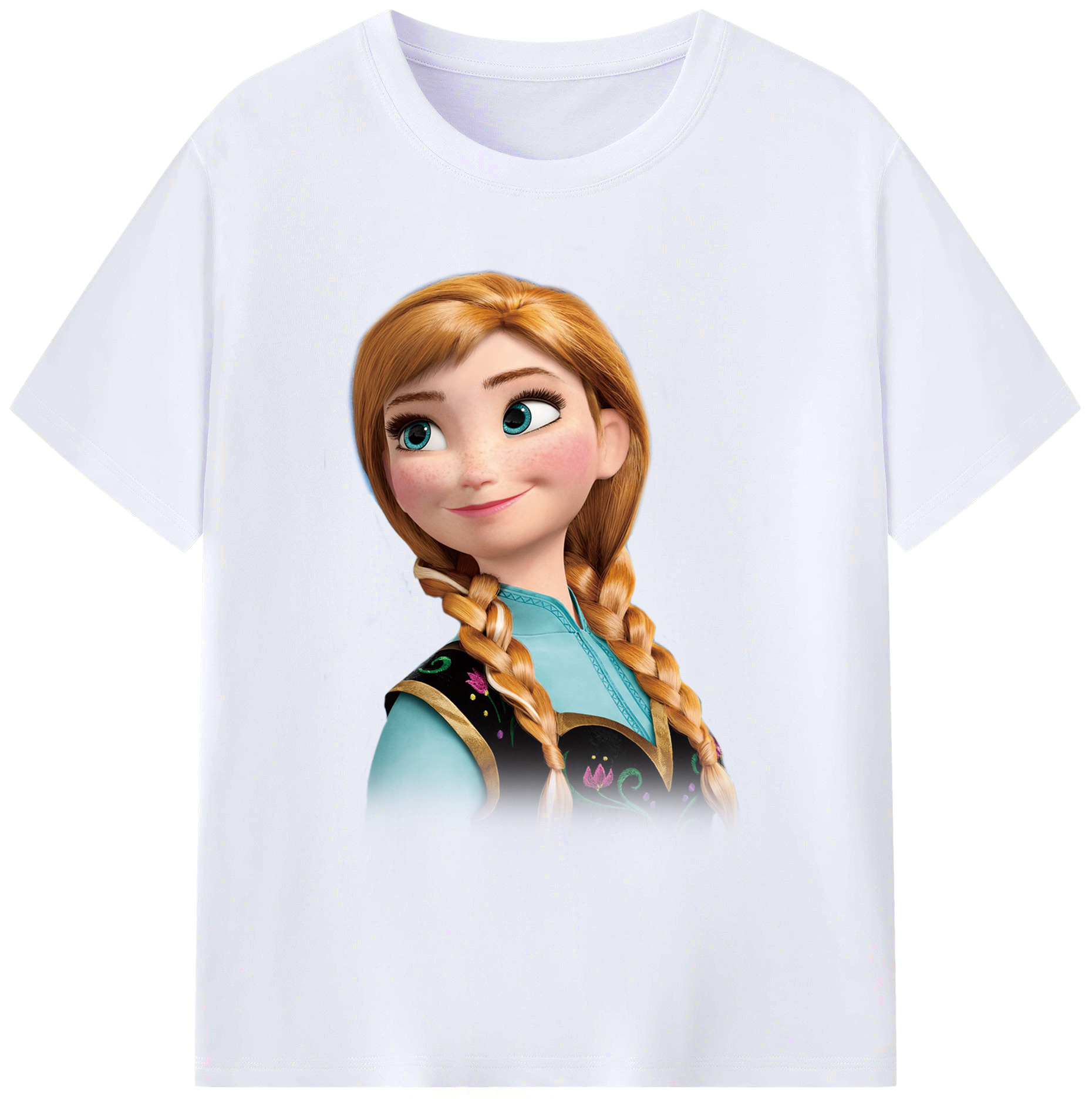 （画像用） アナと雪の女王 アンナ エルサ Frozen Anna Elsa 綿100％ メンズ半袖Tシャツ｜肌触りやわらか＆通気性