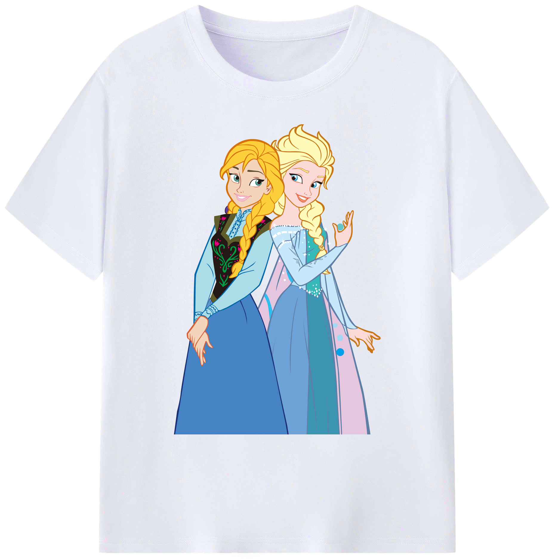 （画像用） アナと雪の女王 アンナ エルサ Frozen Anna Elsa 綿100％ メンズ半袖Tシャツ｜肌触りやわらか＆通気性