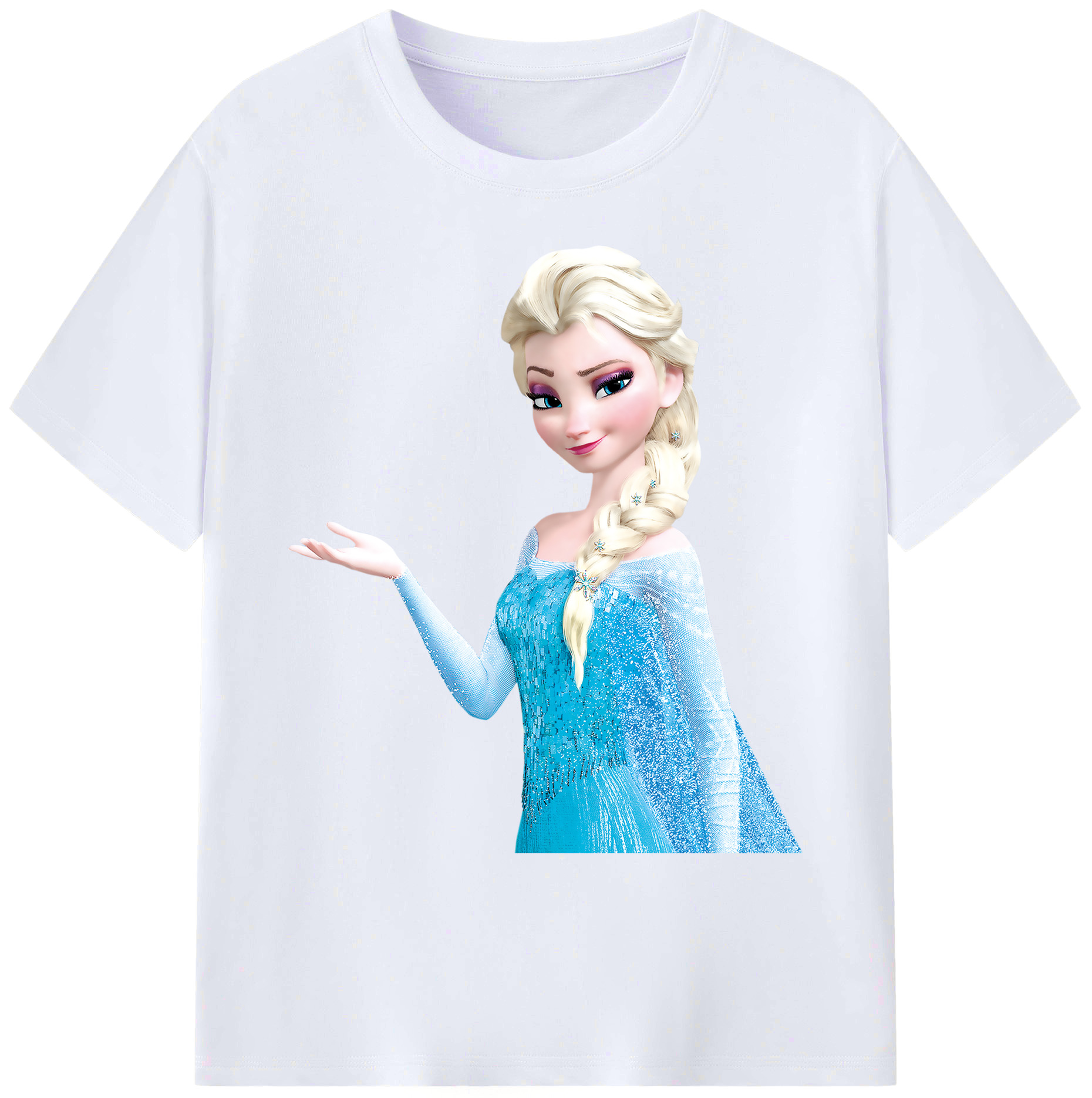 （画像用） アナと雪の女王 アンナ エルサ Frozen Anna Elsa 綿100％ メンズ半袖Tシャツ｜肌触りやわらか＆通気性
