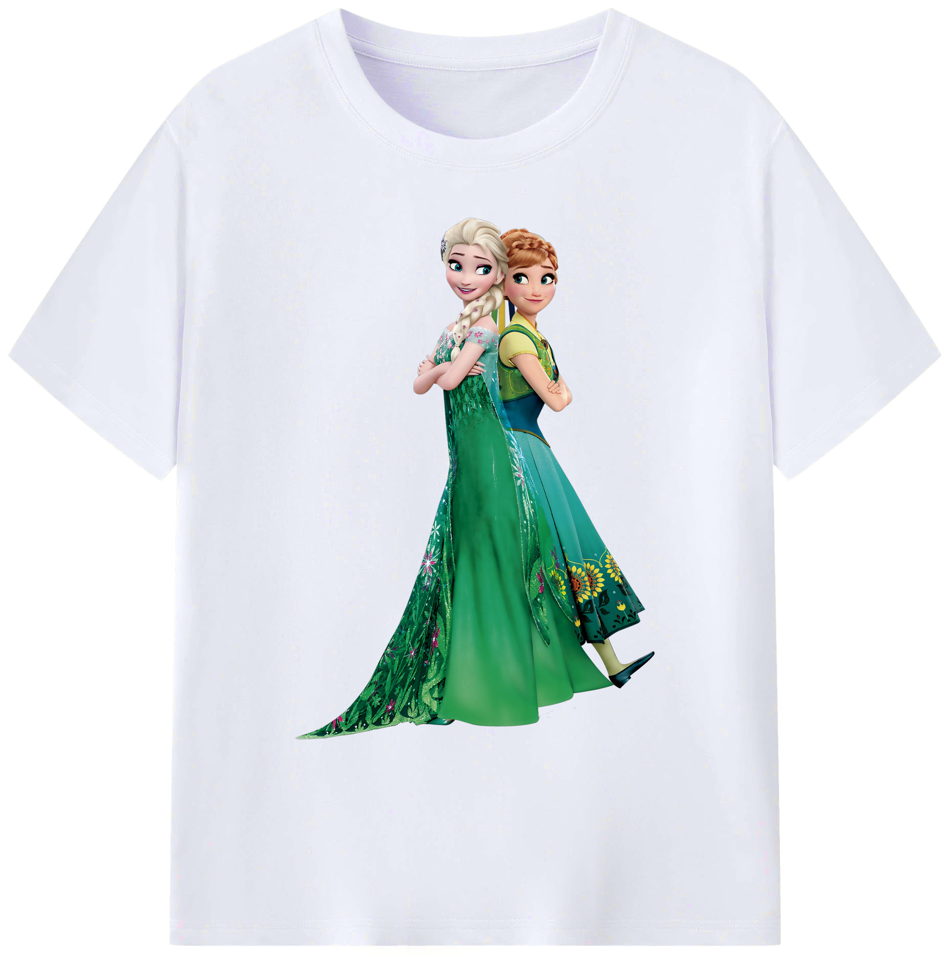 （画像用） アナと雪の女王 アンナ エルサ Frozen Anna Elsa 綿100％ メンズ半袖Tシャツ｜肌触りやわらか＆通気性