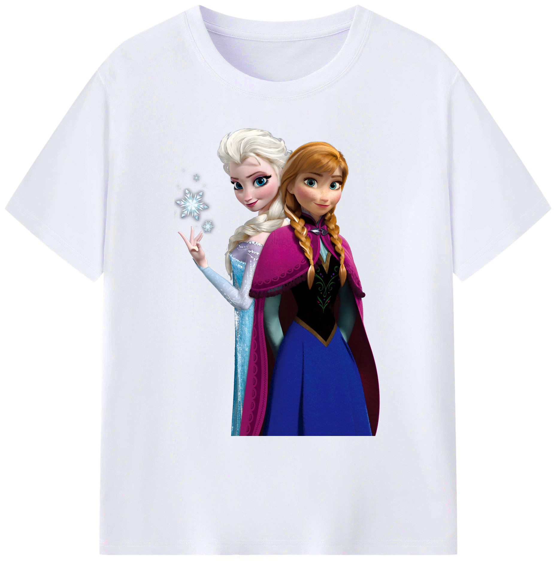 （画像用） アナと雪の女王 アンナ エルサ Frozen Anna Elsa 綿100％ メンズ半袖Tシャツ｜肌触りやわらか＆通気性