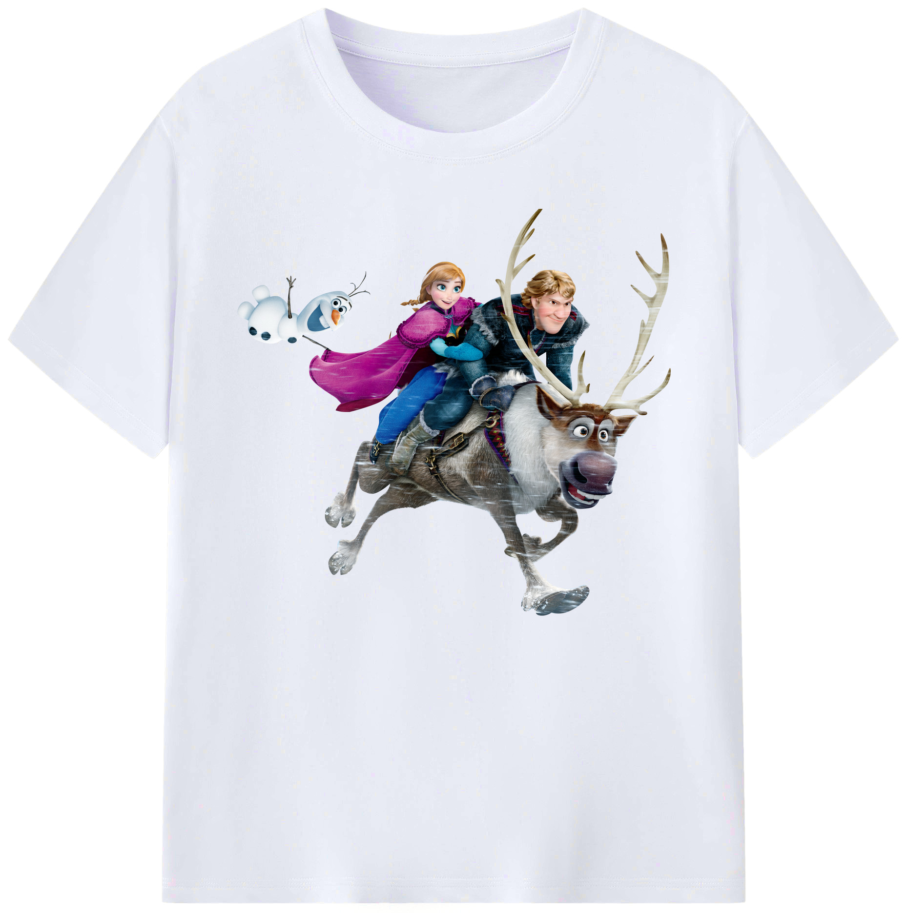（画像用） アナと雪の女王 アンナ エルサ Frozen Anna Elsa 綿100％ メンズ半袖Tシャツ｜肌触りやわらか＆通気性