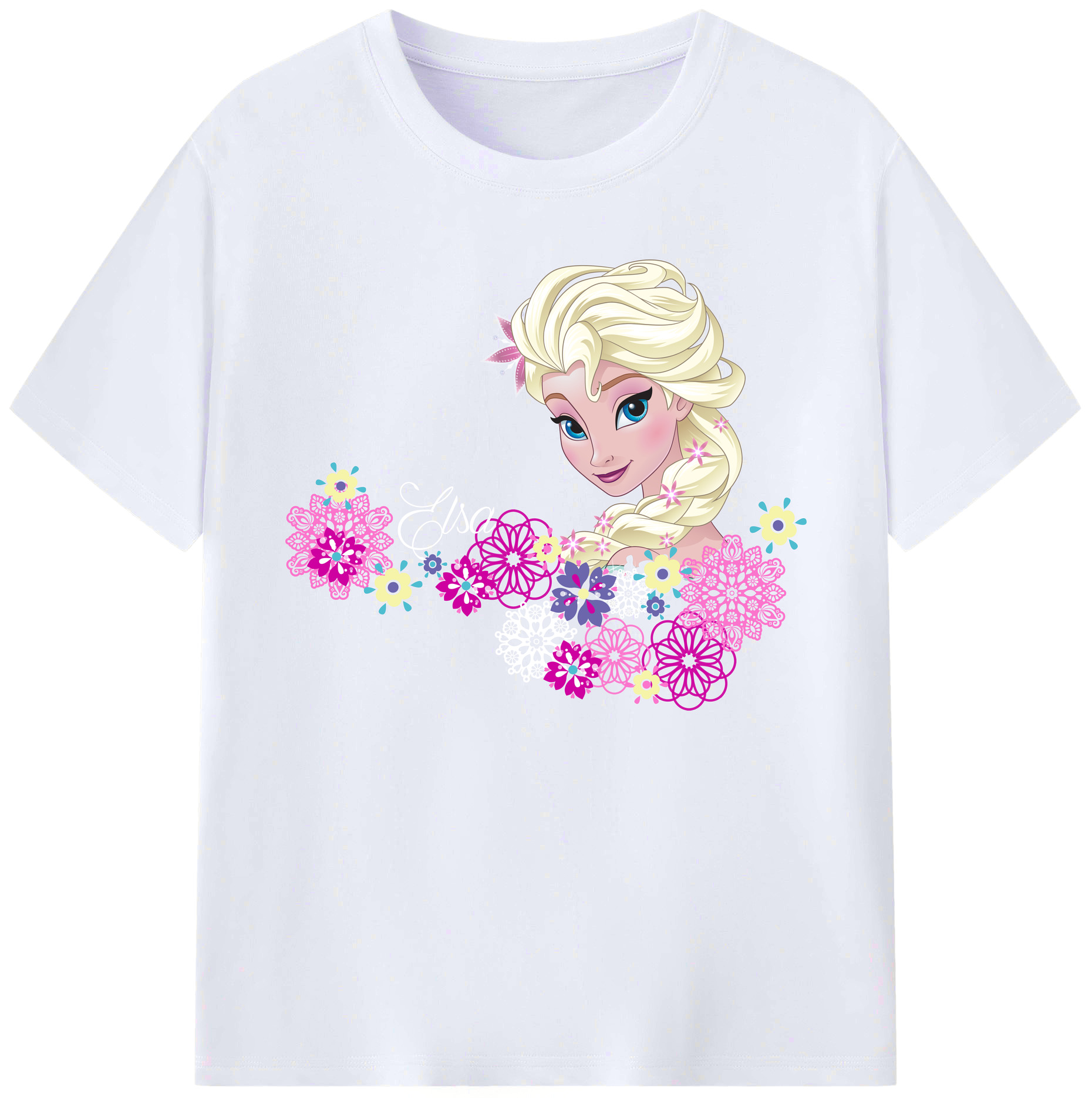 （画像用） アナと雪の女王 アンナ エルサ Frozen Anna Elsa 綿100％ メンズ半袖Tシャツ｜肌触りやわらか＆通気性
