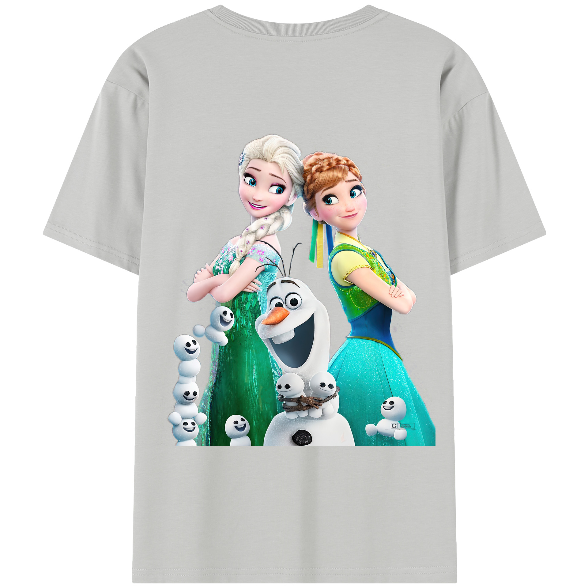 （画像用） アナと雪の女王 アンナ エルサ Frozen Anna Elsa レディース半袖Tシャツ(バックプリント)