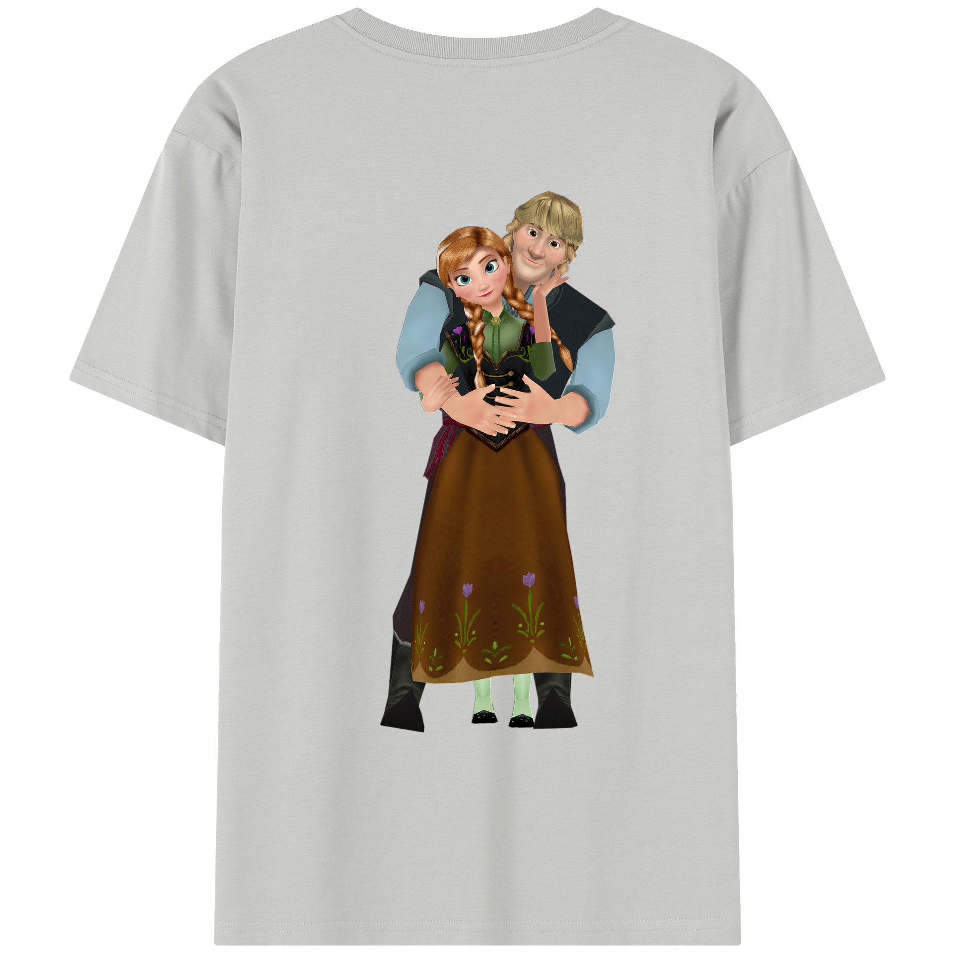 （画像用） アナと雪の女王 アンナ エルサ Frozen Anna Elsa レディース半袖Tシャツ(バックプリント)