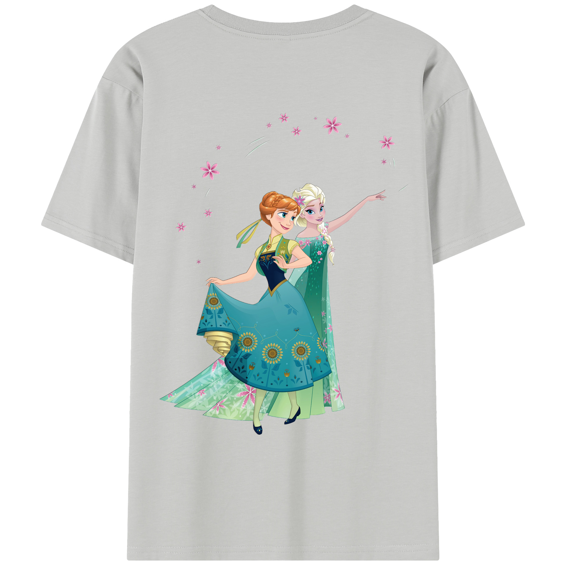 （画像用） アナと雪の女王 アンナ エルサ Frozen Anna Elsa レディース半袖Tシャツ(バックプリント)