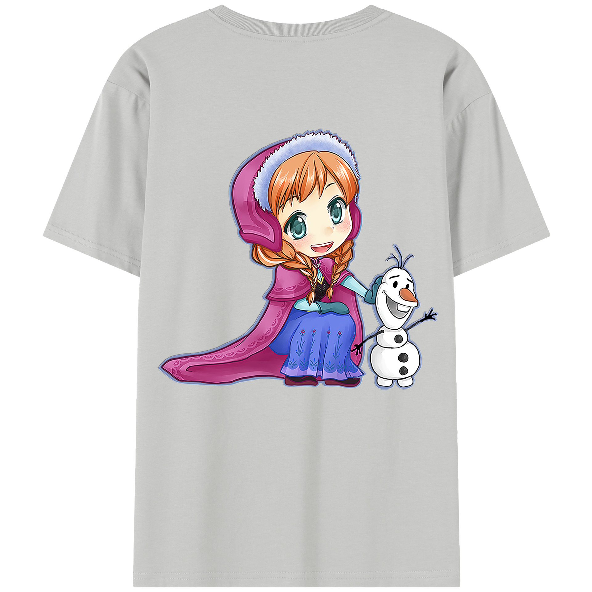 （画像用） アナと雪の女王 アンナ エルサ Frozen Anna Elsa レディース半袖Tシャツ(バックプリント)