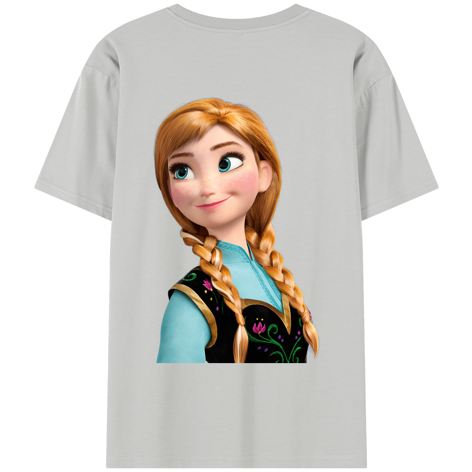 （画像用） アナと雪の女王 アンナ エルサ Frozen Anna Elsa レディース半袖Tシャツ(バックプリント)