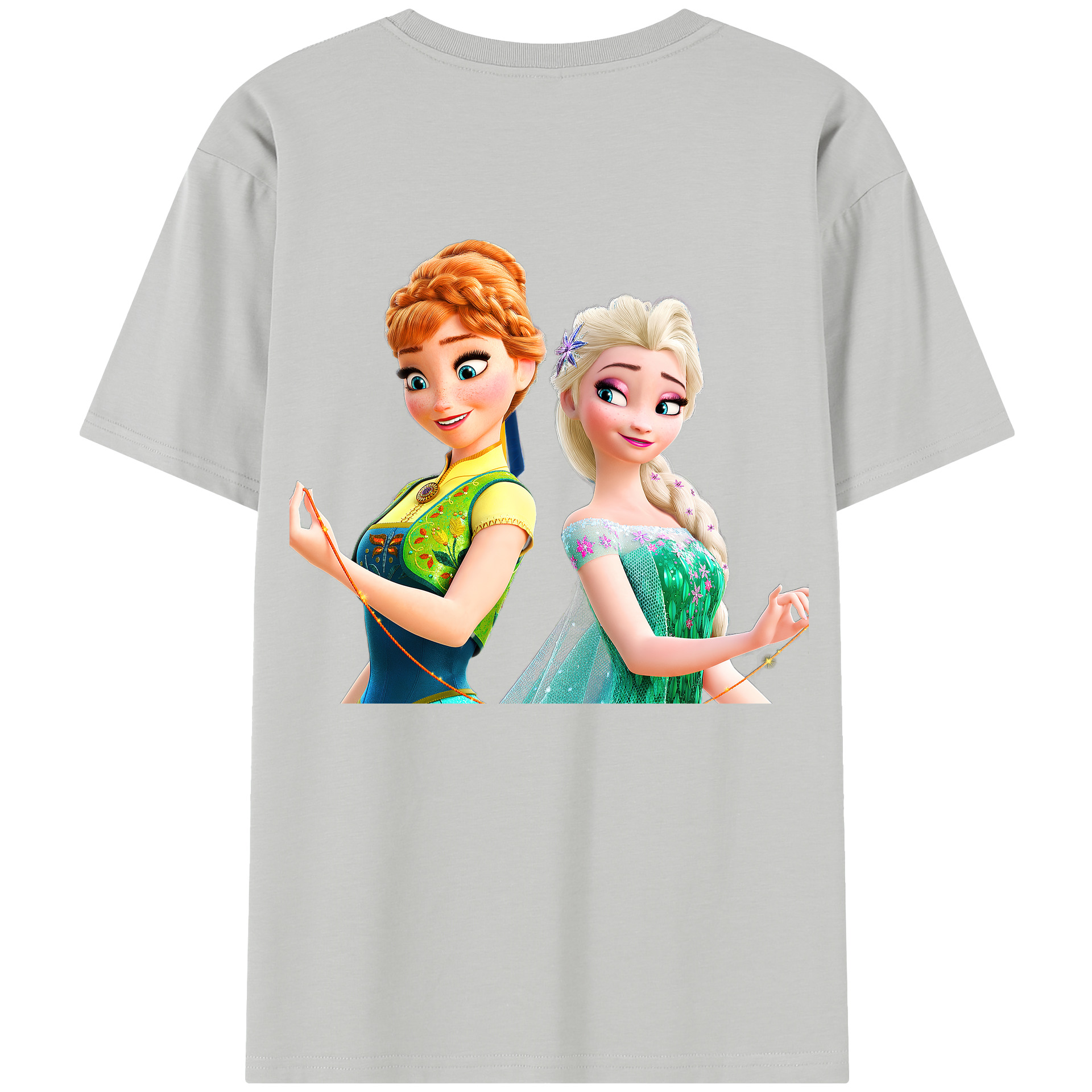 （画像用） アナと雪の女王 アンナ エルサ Frozen Anna Elsa レディース半袖Tシャツ(バックプリント)