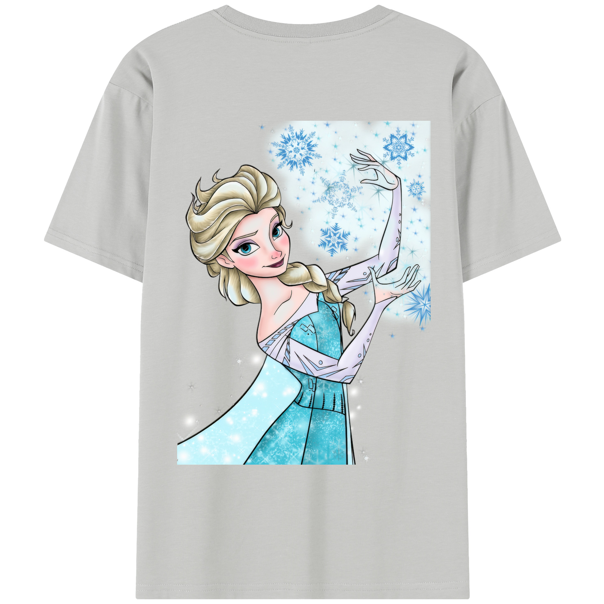 （画像用） アナと雪の女王 アンナ エルサ Frozen Anna Elsa レディース半袖Tシャツ(バックプリント)