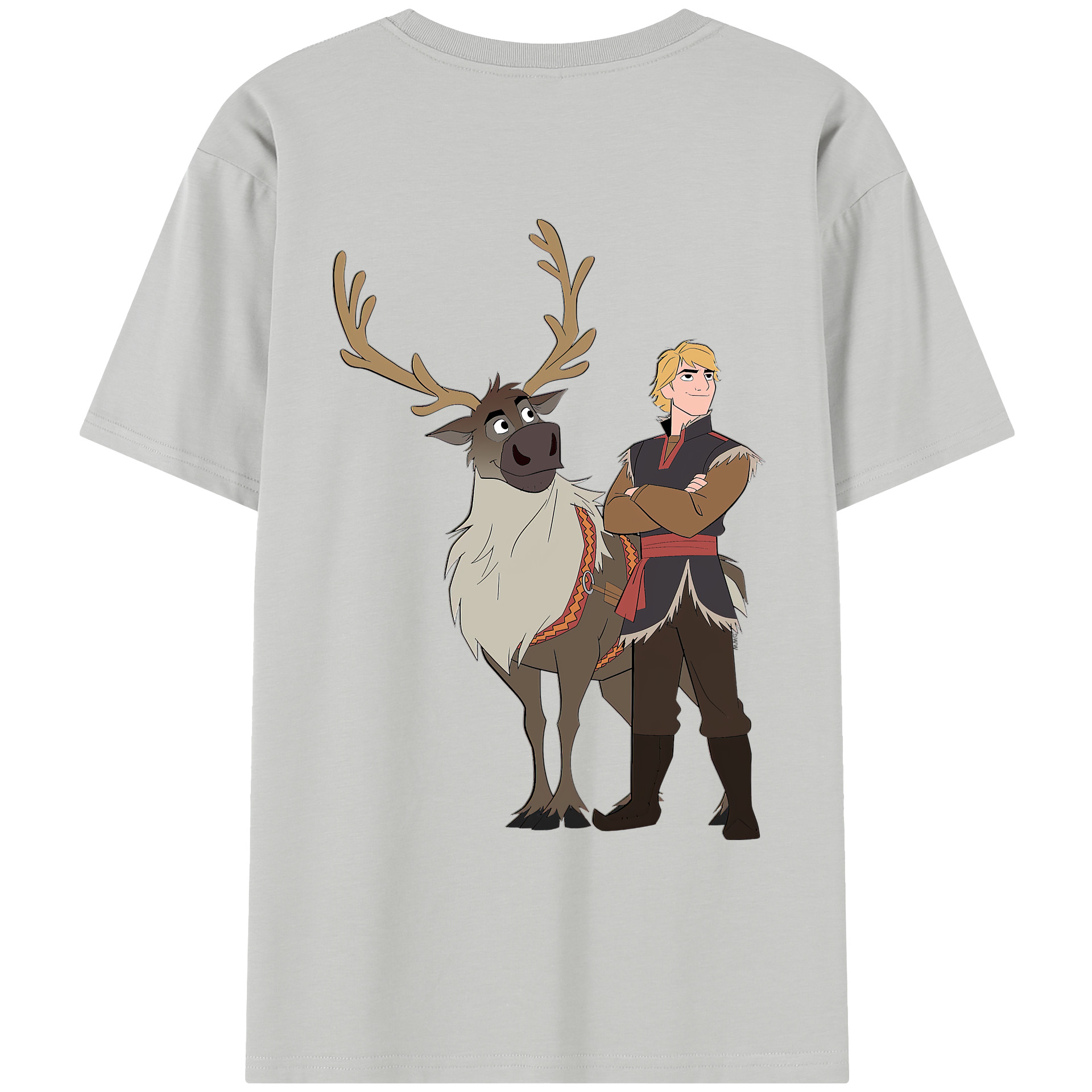 （画像用） アナと雪の女王 アンナ エルサ Frozen Anna Elsa レディース半袖Tシャツ(バックプリント)