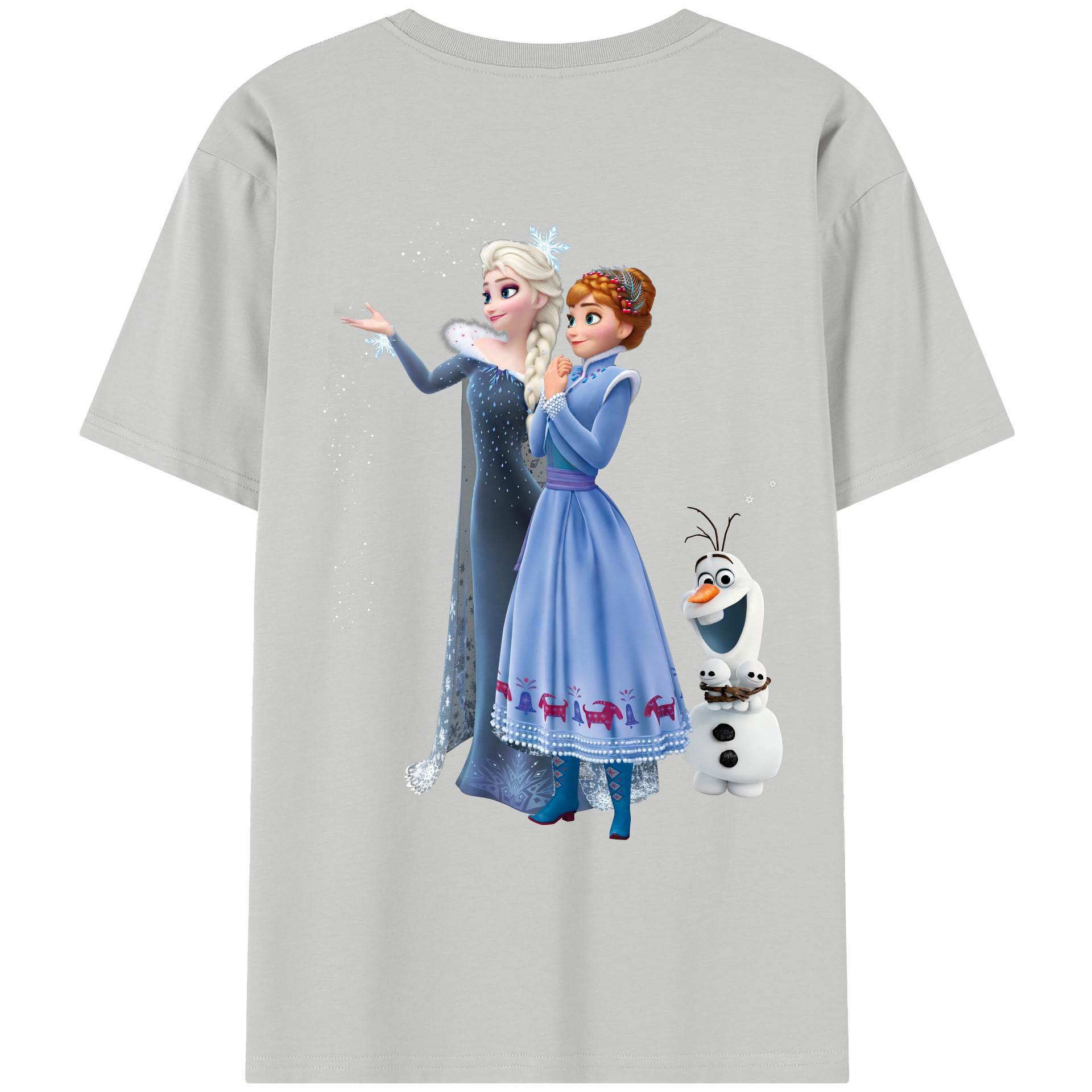 （画像用） アナと雪の女王 アンナ エルサ Frozen Anna Elsa レディース半袖Tシャツ(バックプリント)