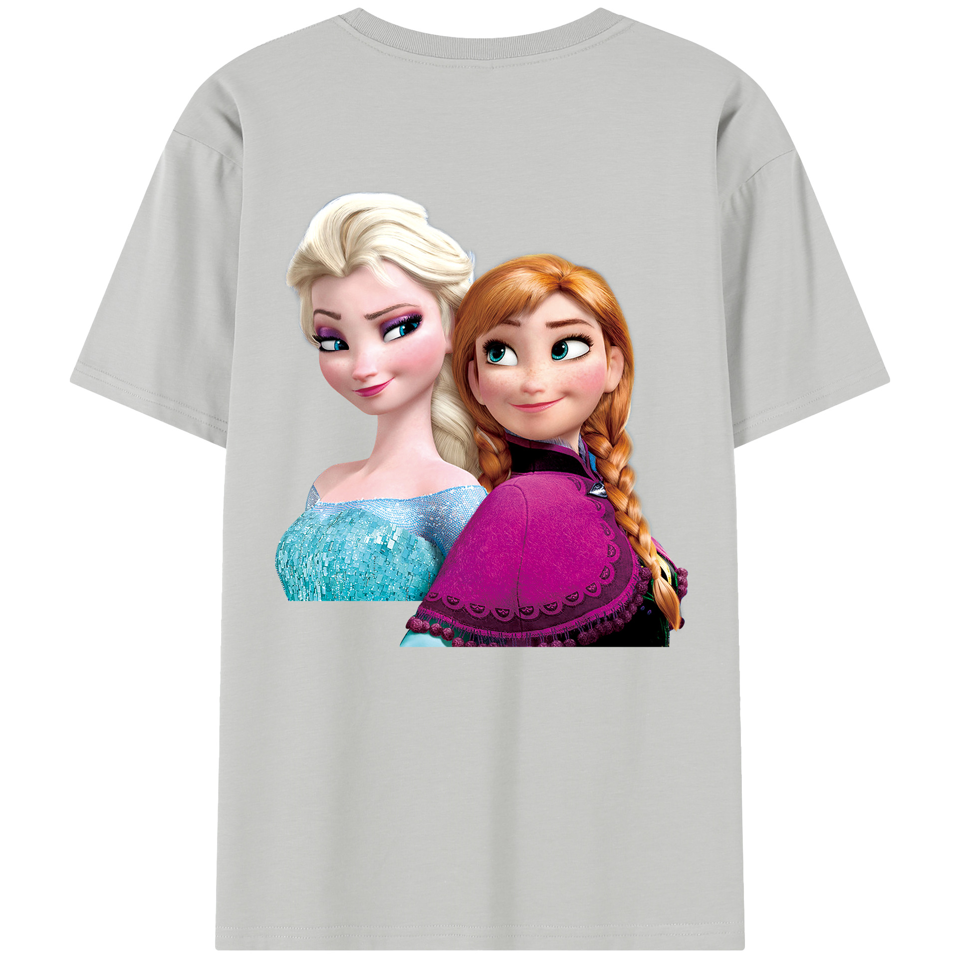 （画像用） アナと雪の女王 アンナ エルサ Frozen Anna Elsa レディース半袖Tシャツ(バックプリント)
