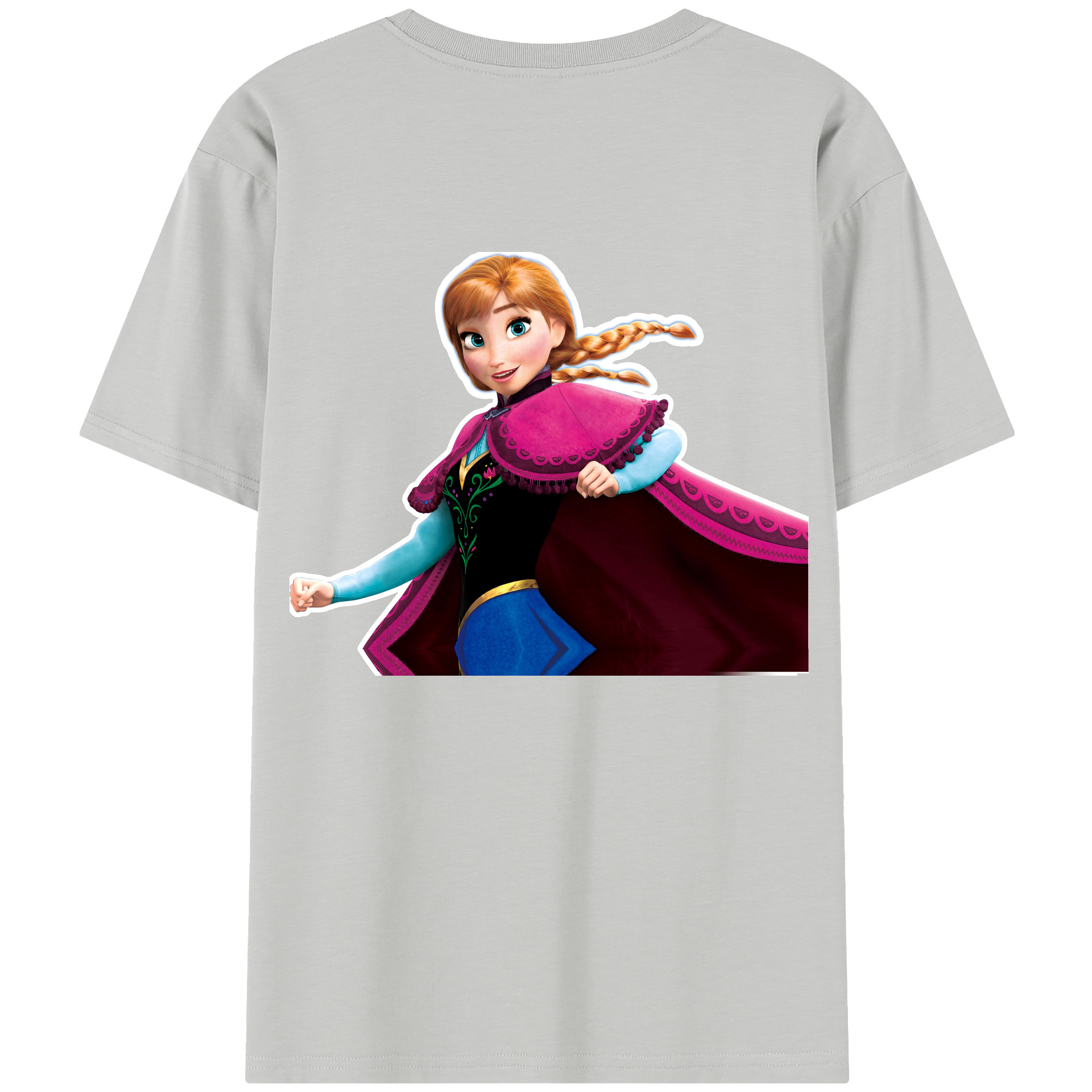 （画像用） アナと雪の女王 アンナ エルサ Frozen Anna Elsa レディース半袖Tシャツ(バックプリント)