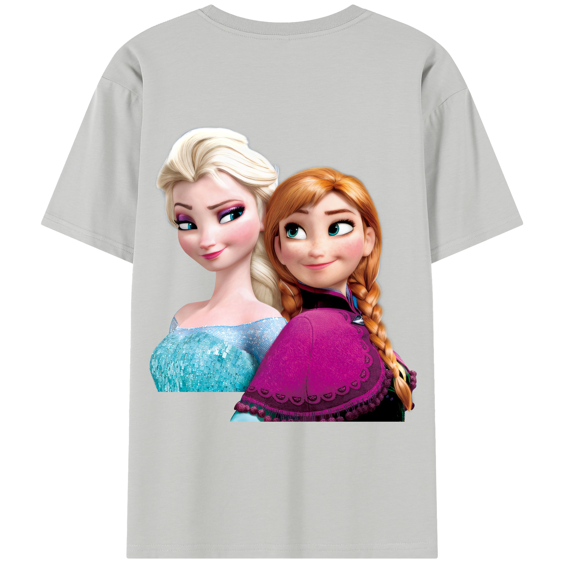 （画像用） アナと雪の女王 アンナ エルサ Frozen Anna Elsa レディース半袖Tシャツ(バックプリント)