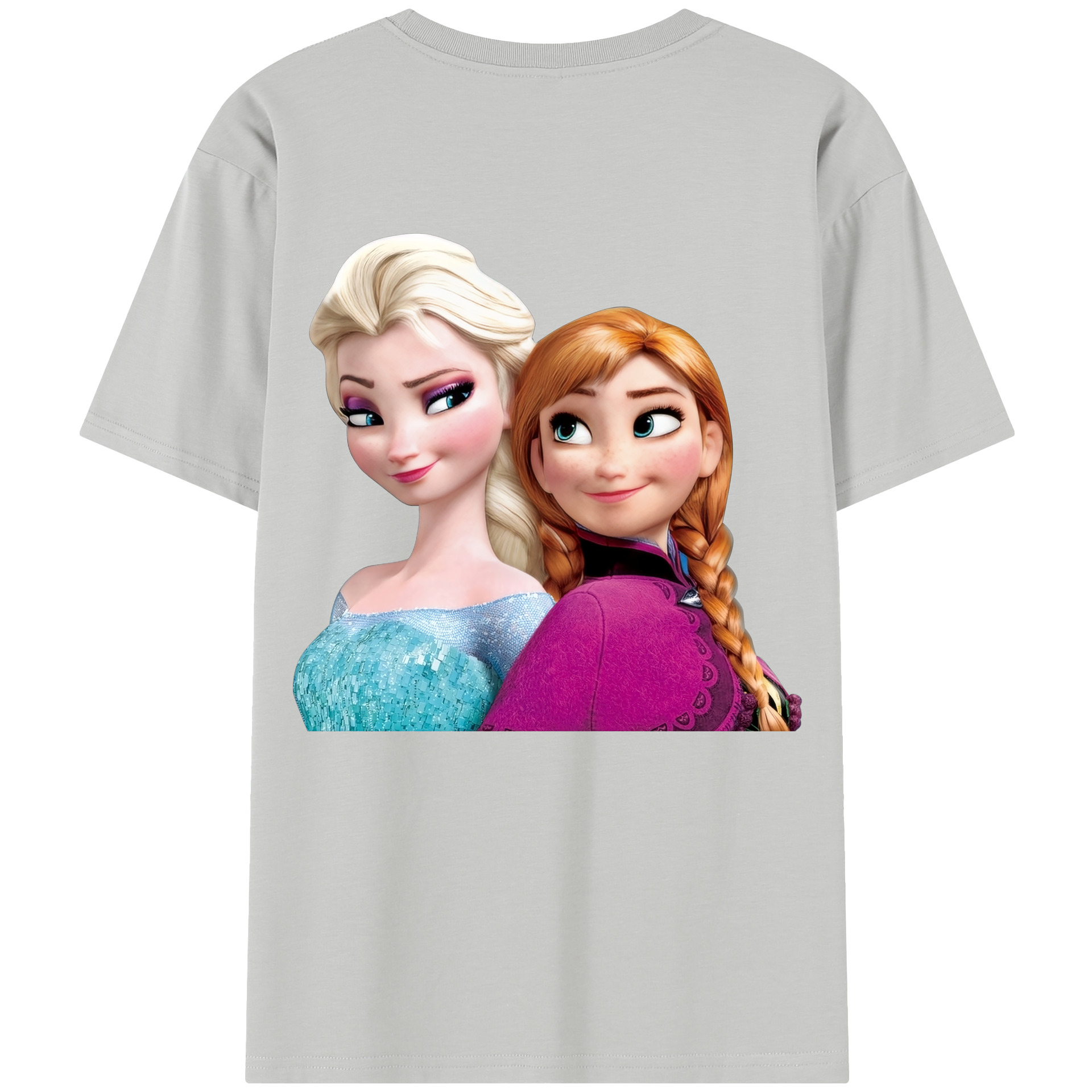 （画像用） アナと雪の女王 アンナ エルサ Frozen Anna Elsa レディース半袖Tシャツ(バックプリント)